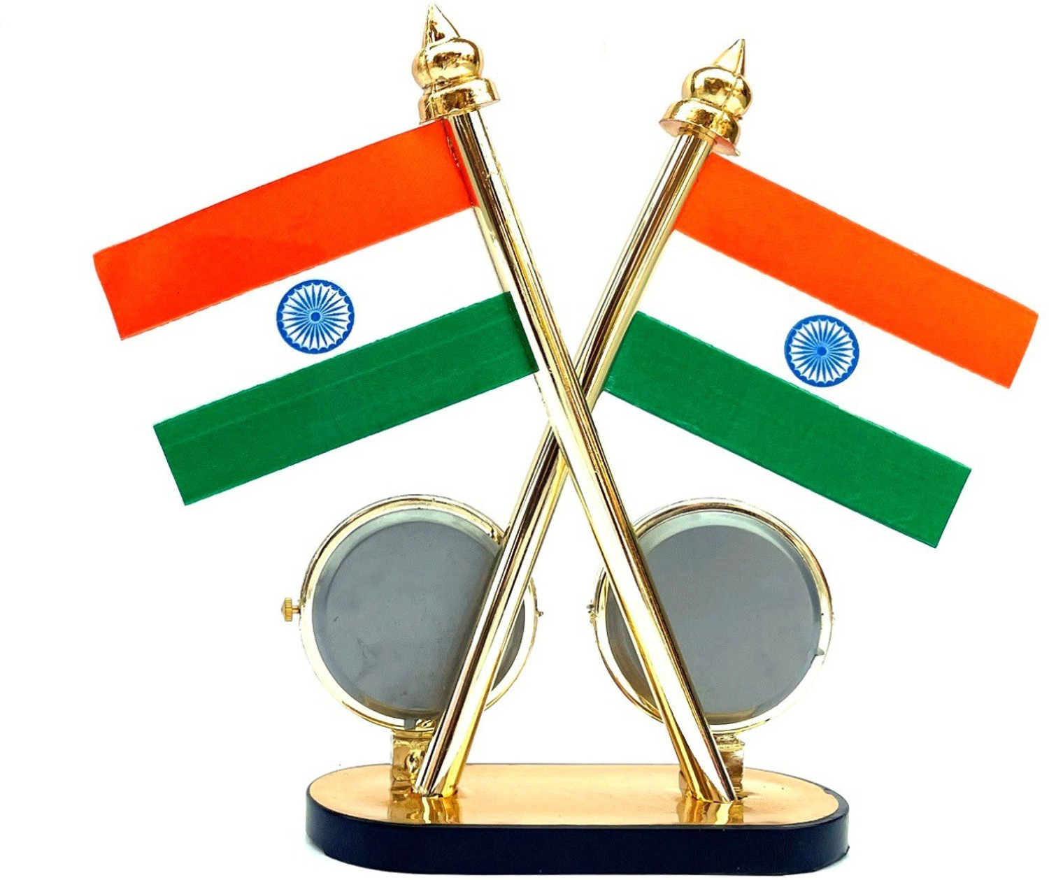 Image of WOLCH Indian Flag Car Dashboard Flag 11.2 cm x 7.6 cm (Nylon)