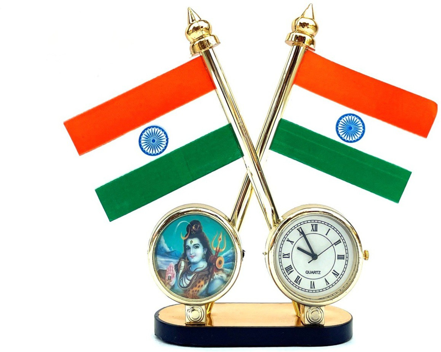 Image of WOLCH Indian Flag Car Dashboard Flag 11.2 cm x 7.6 cm (Nylon)
