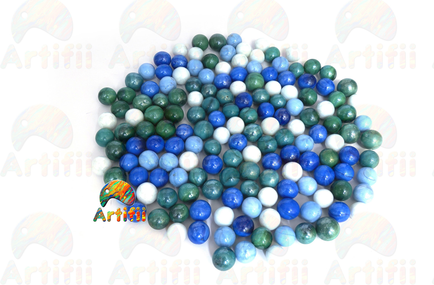 Image of Artiffi Glass Marble Decorative Kanche Pebbles for Decoration & Kids Playing Kanche /goli Glass Marbles(Blue 950 Gram) BS Kanche Polished Round Marble Pebbles