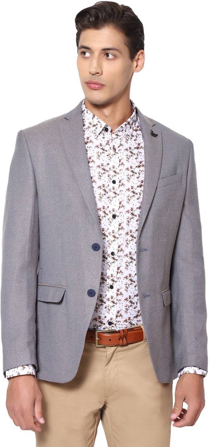 Blackberrys Self Design Single Breasted Formal Men Blazer