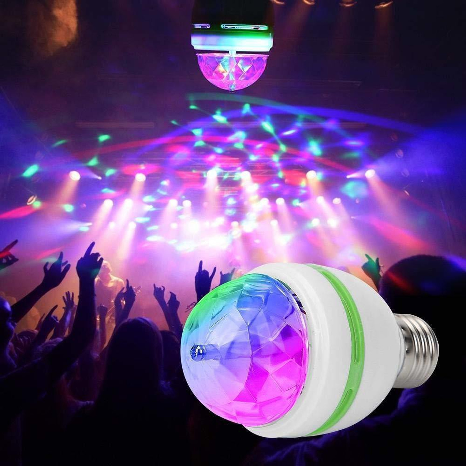 Image of Faymon 360 Degree Crystal Rotating Magic Disco LED Bulb Lamp Single Disco Ball