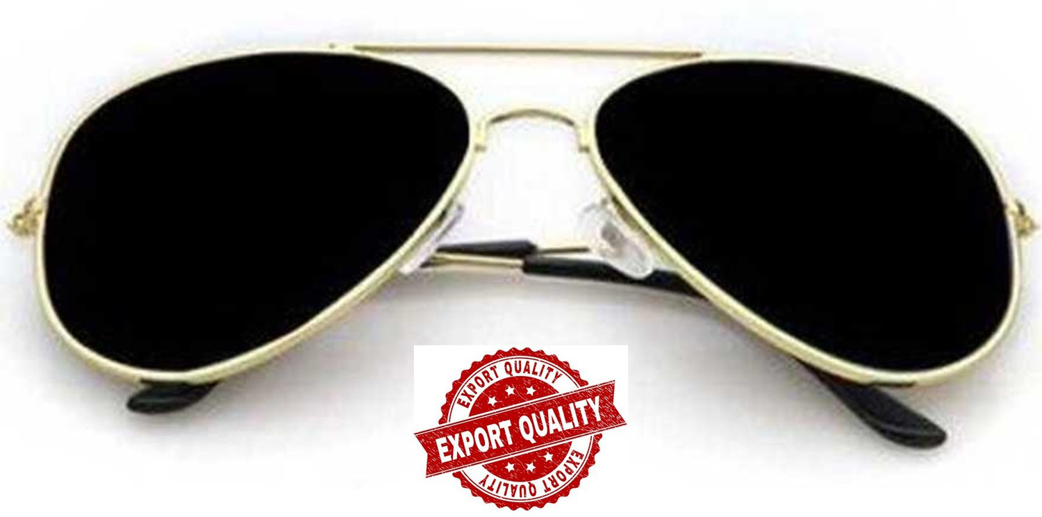 Image of Niavaa Mirrored, UV Protection, Polarized Aviator Sunglasses (55) (For Men & Women, Black)