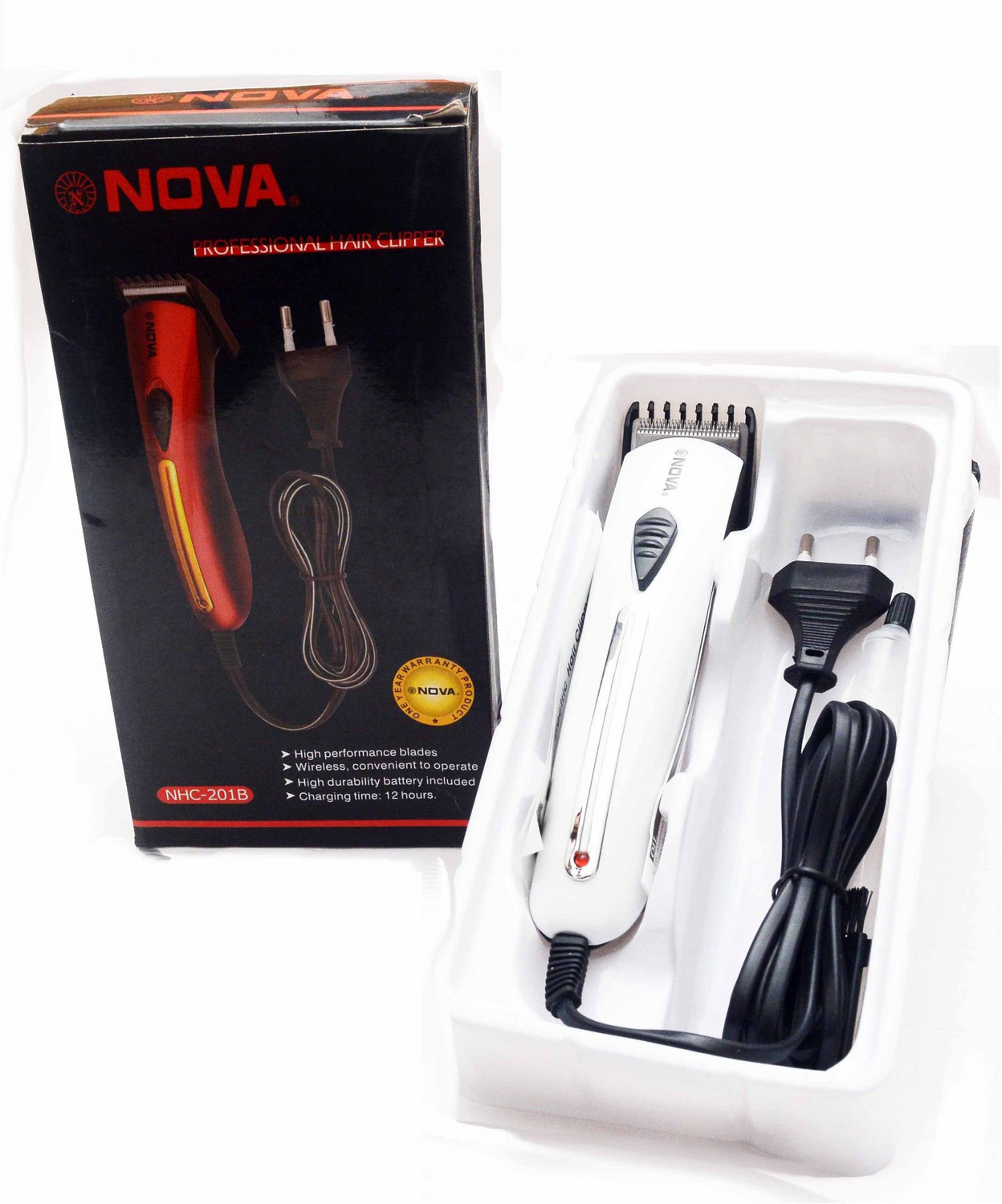 Image of vcre KM-201B (Non-Rechargeable) Direct Electric Power Trimmer 45 min Runtime 4 Length Settings