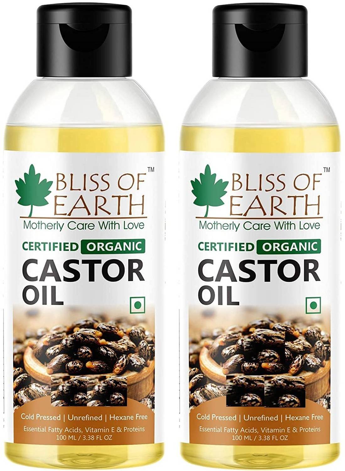 Bliss of Earth 100% Organic & Pure Castor oil 100gm (Pack of 2)