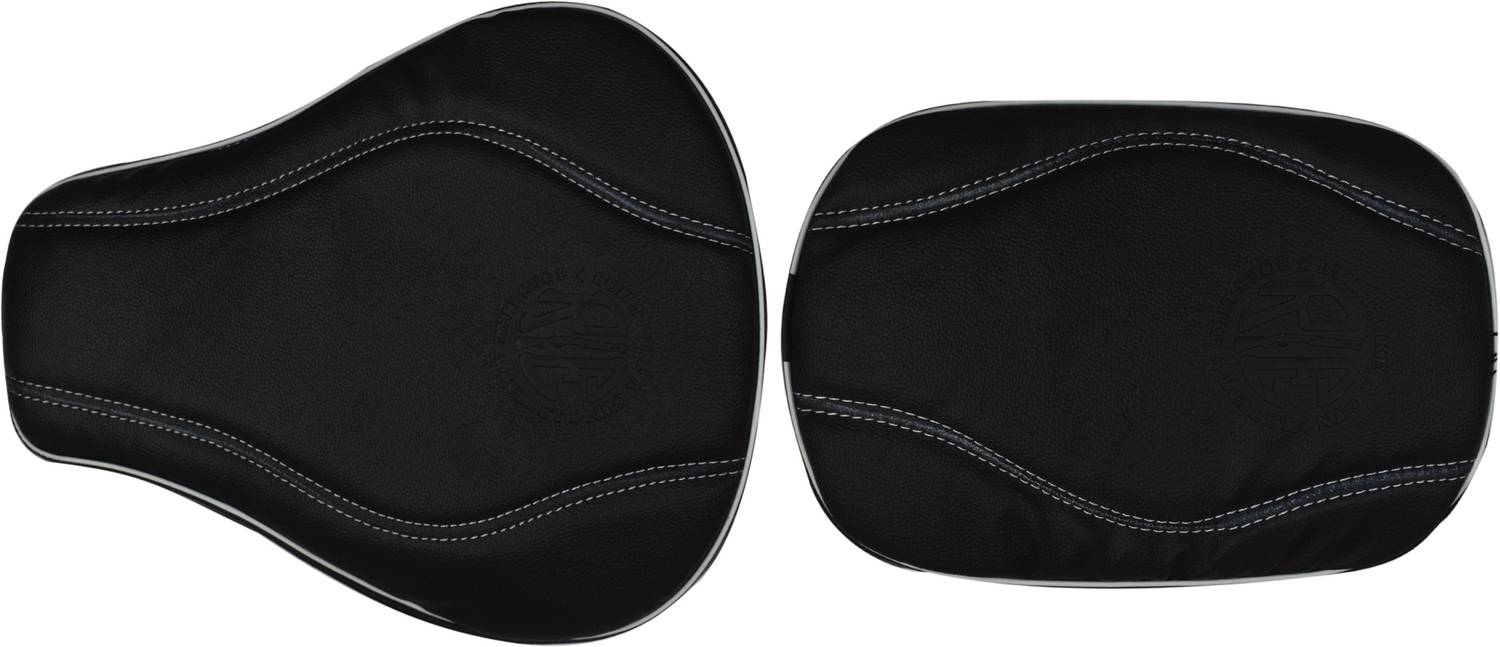 AHLMOTOR Black with White Thread Lining Seat Cover Split Bike Seat Cover For Royal Enfield Classic, Classic 350, Classic 500, Classic Chrome, Classic Desert Storm