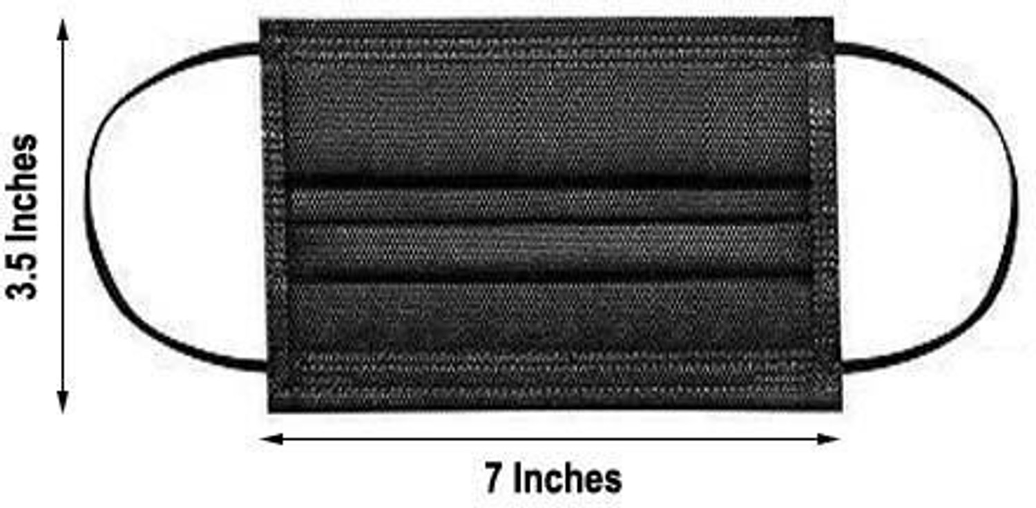 Image of Vaghani 200 Black Units With Nose Pin Disposable Iso Mark 3 Ply Pharmaceutical Breathable Surgical Pollution Face Mask Respirator with 3 Layer For Men, Women, Kids 3 Ply Surgical Mask (200 Piece) ( With Nose Pin )( Black ) Surgical Mask With Melt Blown Fabric Layer