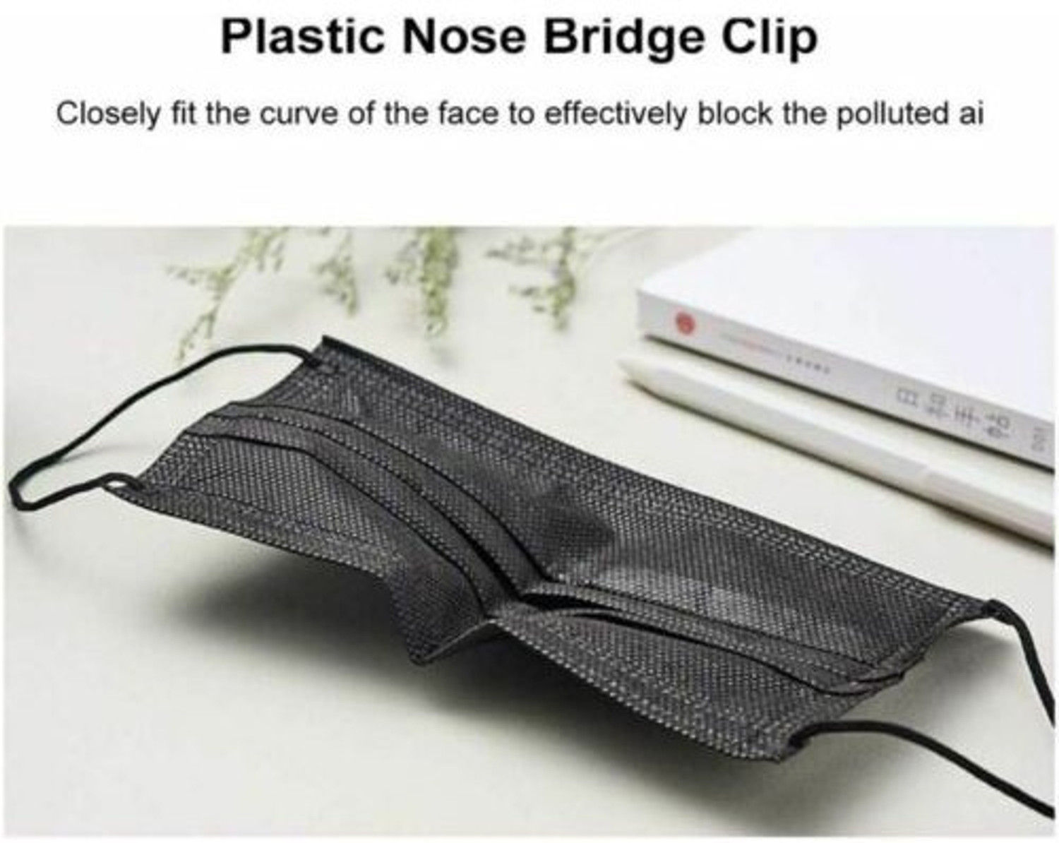 Image of Vaghani 200 Black Units With Nose Pin Disposable Iso Mark 3 Ply Pharmaceutical Breathable Surgical Pollution Face Mask Respirator with 3 Layer For Men, Women, Kids 3 Ply Surgical Mask (200 Piece) ( With Nose Pin )( Black ) Surgical Mask With Melt Blown Fabric Layer