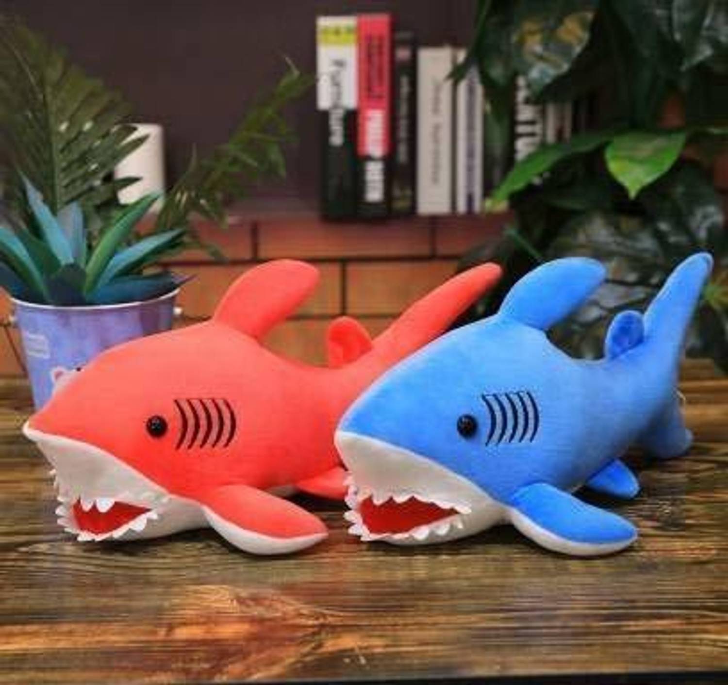 4AJ BAZAAR Shark Animals Stuffed Soft Plush Toys for Kids Boys & Girls for Birthday Presents & Gifts-45 cm-Pack of 2 - 45 cm