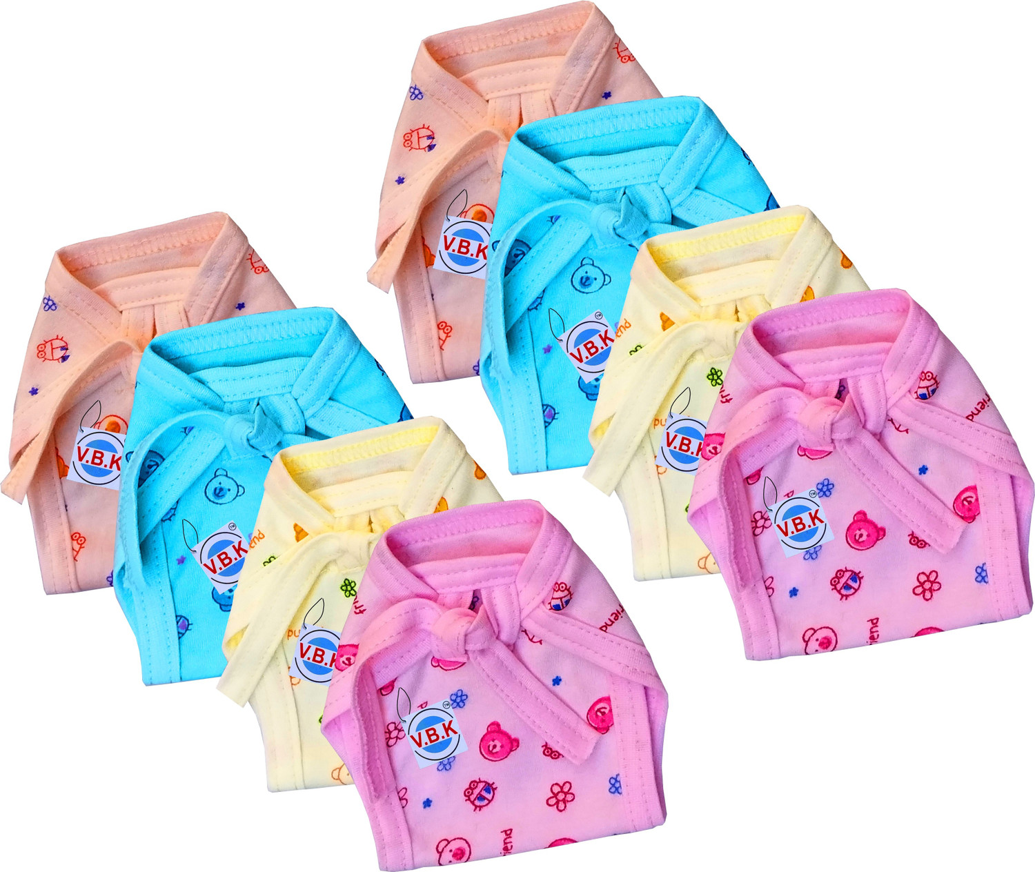 Image of V.B.K New Born Cloth With Jabla,Nappy,Mitten and Booties and Caps,0-6 Month,Hosiery