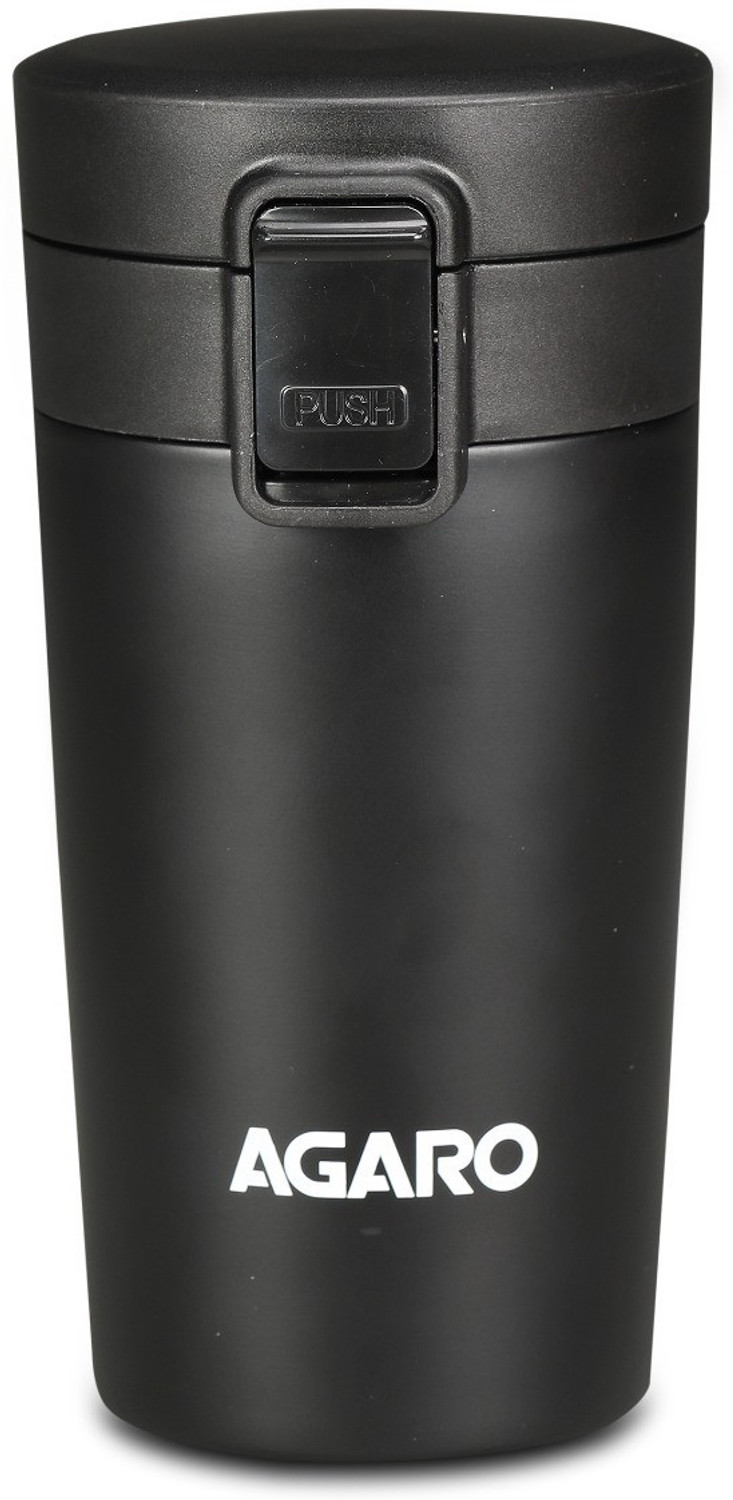 Image of AGARO Elite Stainless Steel ,Hot and Cold Upto 3hrs, (Black) 300 ml Steel Flask