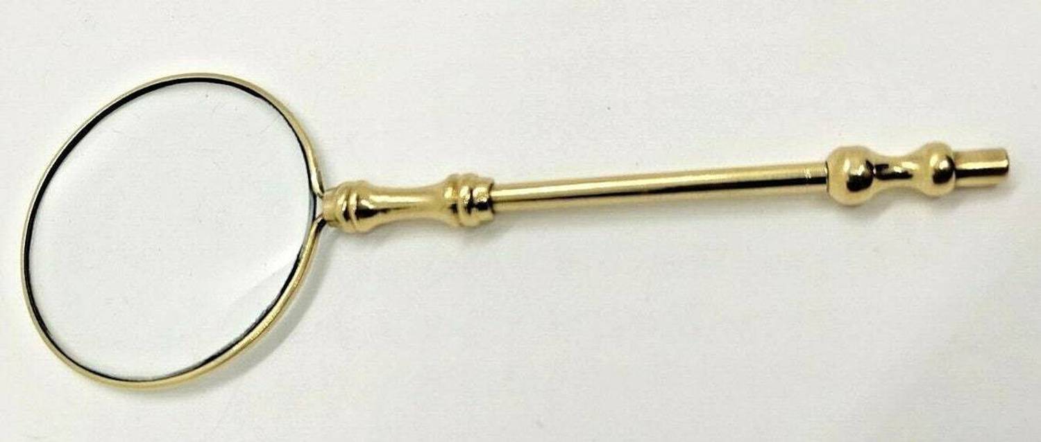 Ascent India Brass magnifier, Mini hand magnifier for bookmark, Handheld magnifier, Collectible items, Collectible magnifying glass, Best Antique Gifts 3x magnifier