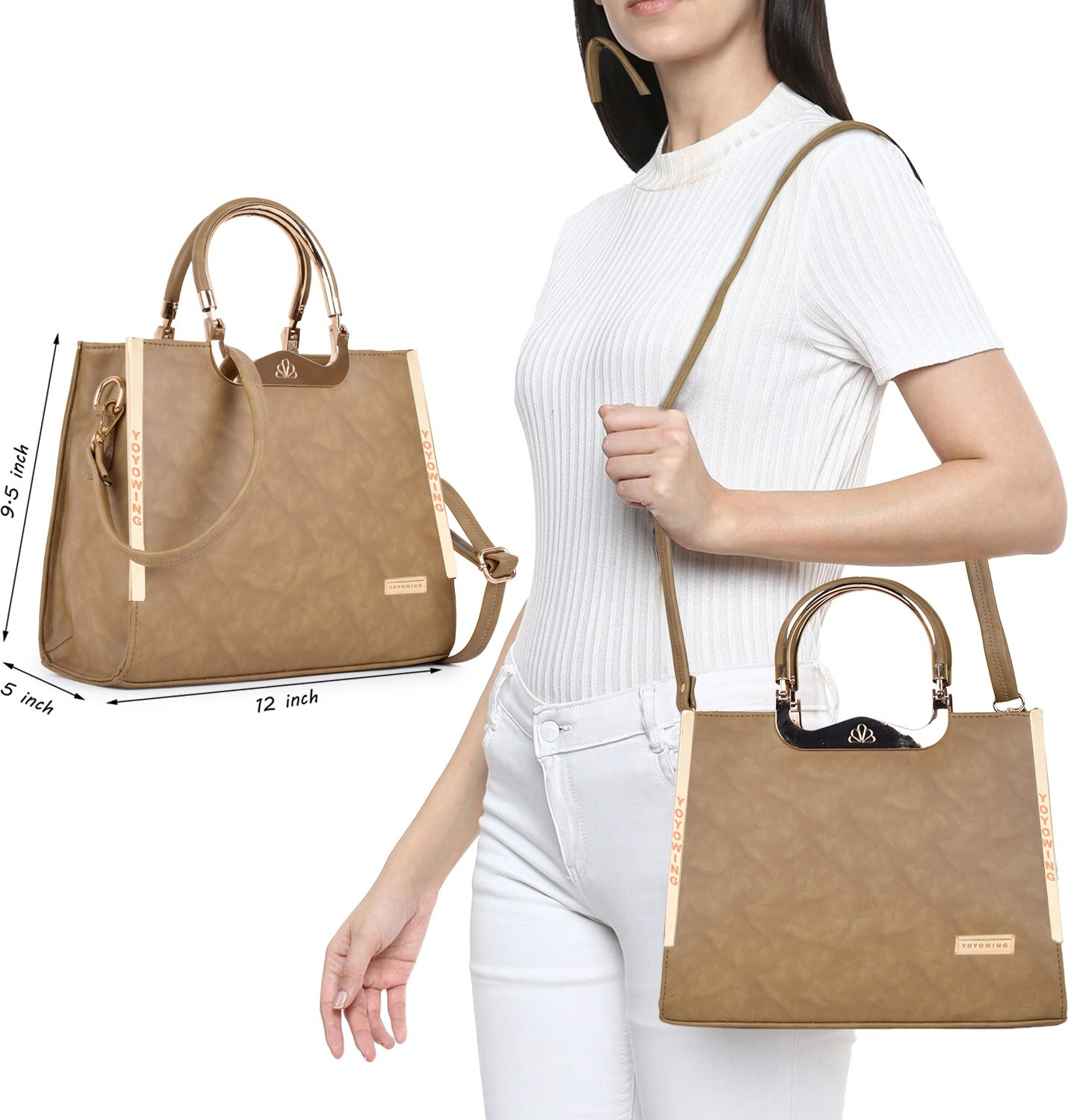 Image of YOYOWING Women Brown Handbag