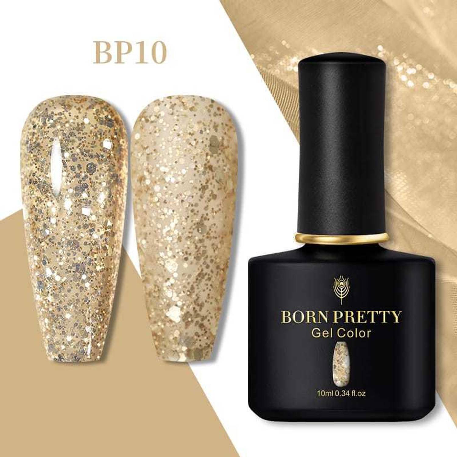 BORN PRETTY Gel Nail Polish Black Spar Series Color UV LED Lamp Required DIY Soak Off UV Gel Nail Varnish (BP-10ml-10) BP-BSS-10