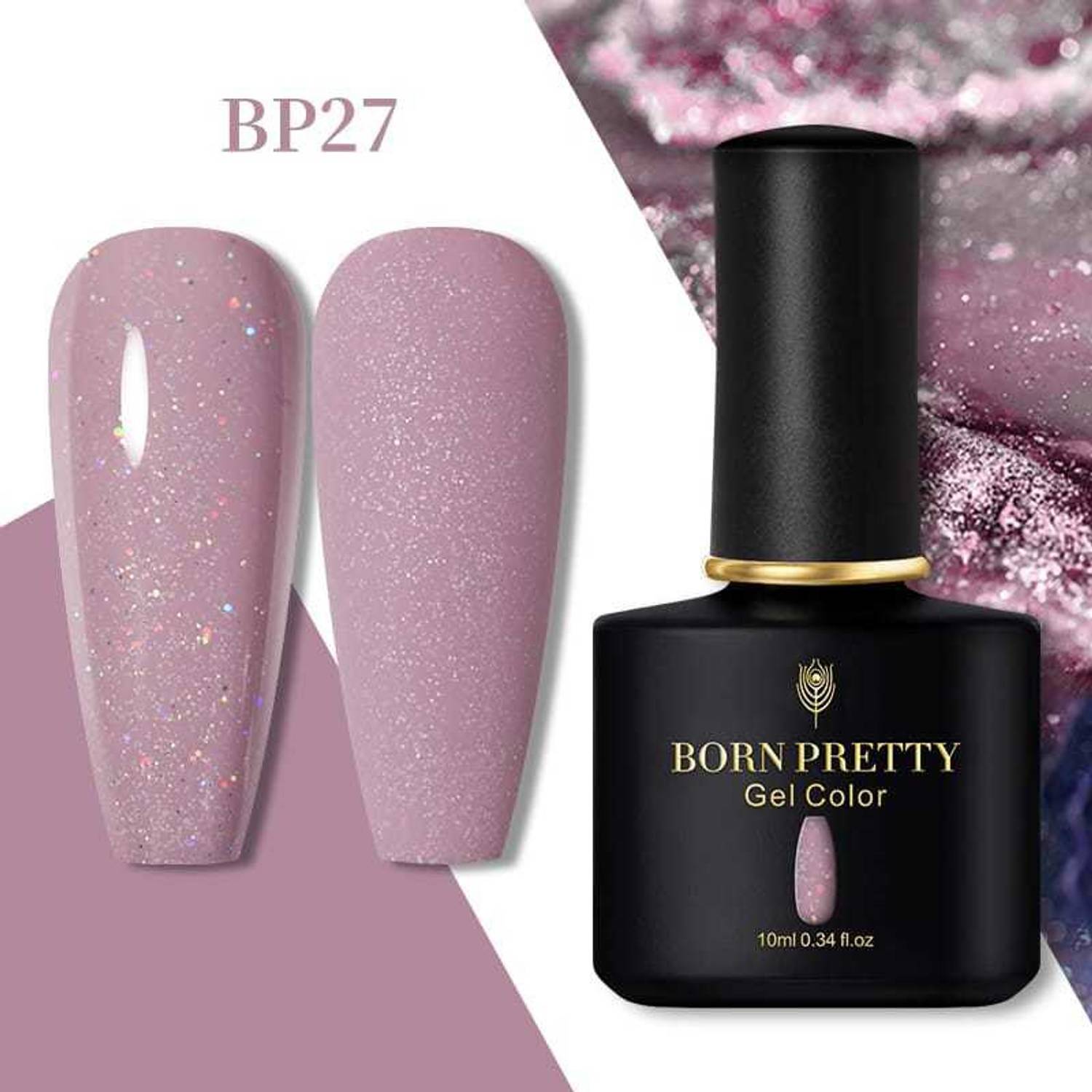 BORN PRETTY Gel Nail Polish Black Spar Series Color UV LED Lamp Required DIY Soak Off UV Gel Nail Varnish (BP-10ml-27) BP-BSS-27