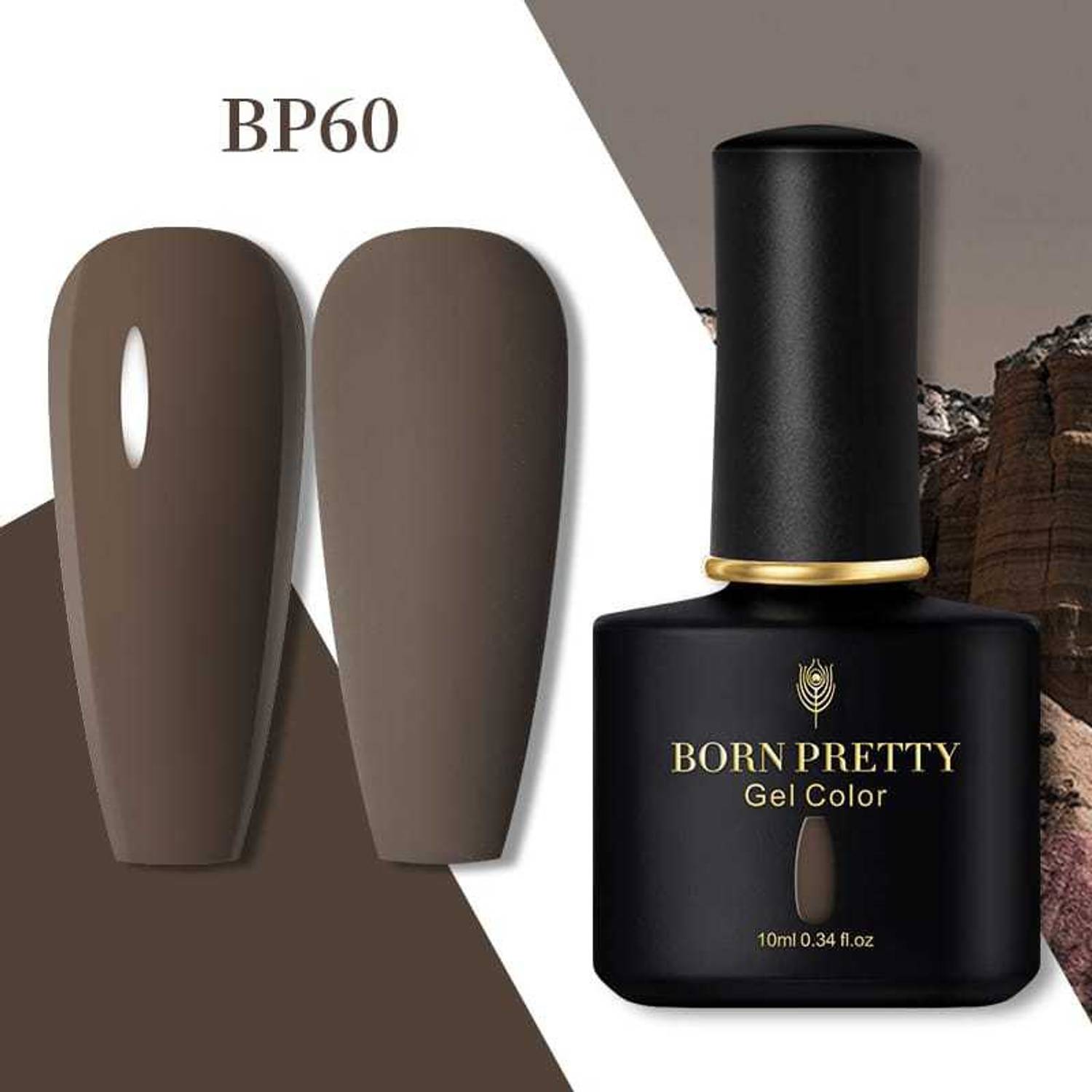 BORN PRETTY Gel Nail Polish Black Spar Series Color UV LED Lamp Required DIY Soak Off UV Gel Nail Varnish (BP-10ml-60) BP-BSS-60