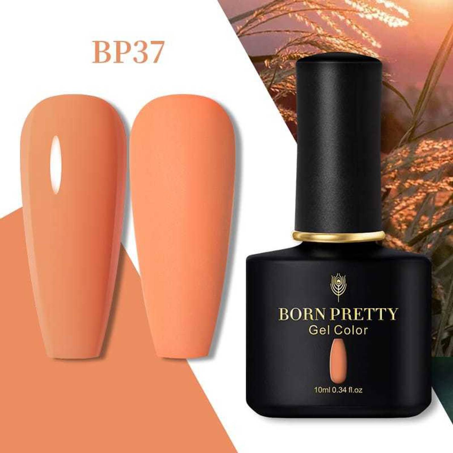 BORN PRETTY Gel Nail Polish Black Spar Series Color UV LED Lamp Required DIY Soak Off UV Gel Nail Varnish (BP-10ml-37) BP-BSS-37