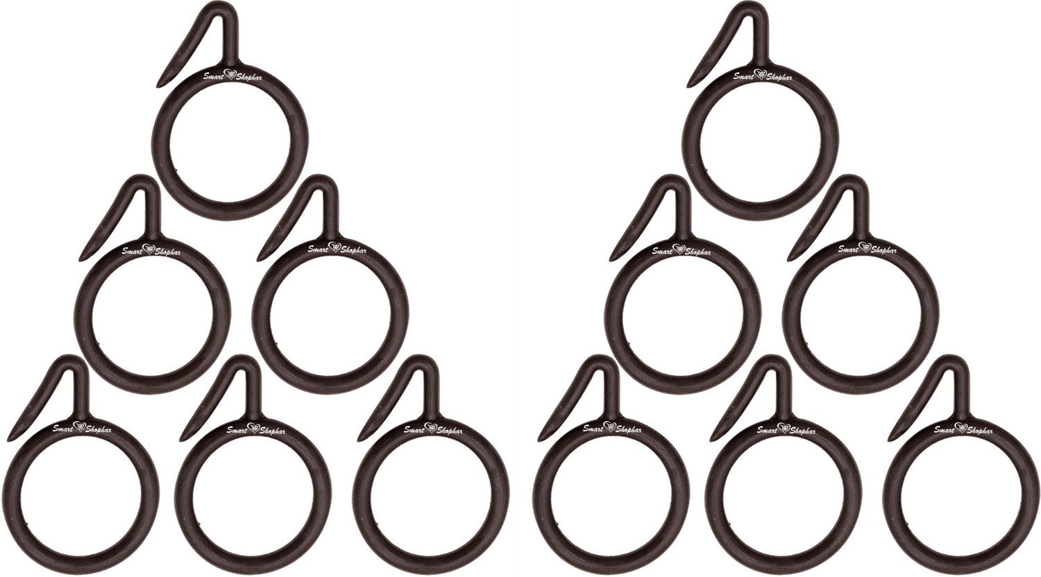 Image of Smart Shophar SHA60CR-NEMA-BR1.5-P12 (Pack Of 12) 1.5 Inches Nemani Curtain Ring, Hook