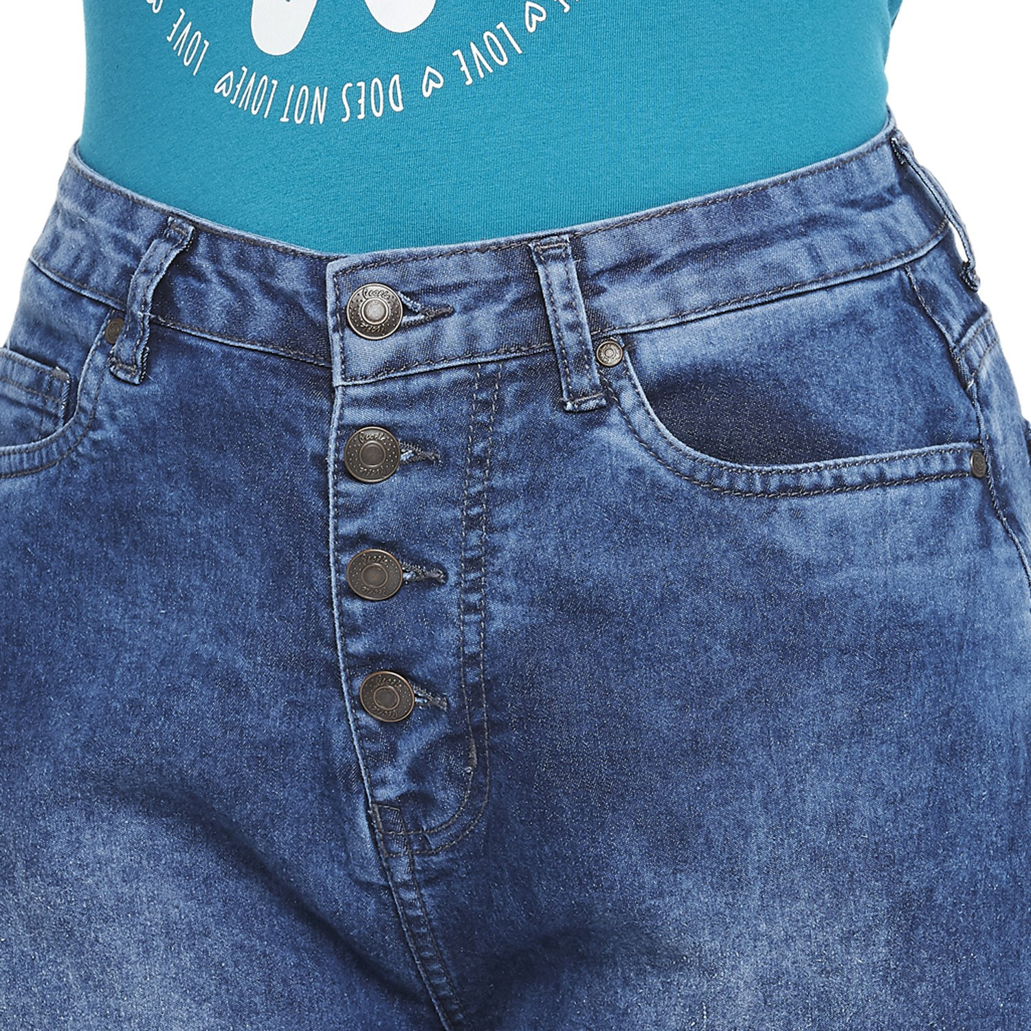 Image of PEOPLE Tapered Fit Women Blue Jeans