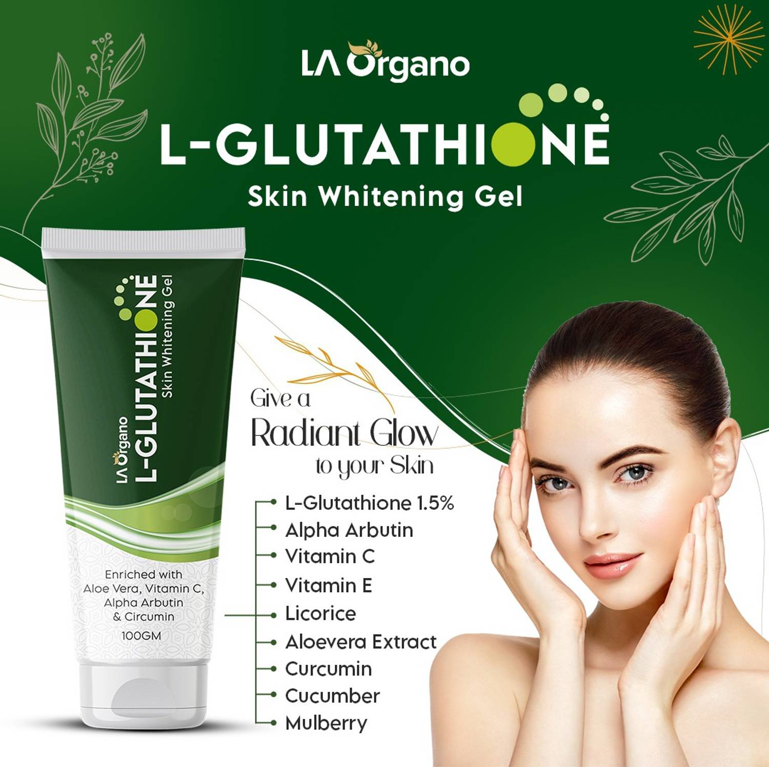 LA Organo L-Glutathione Skin Gel - Image 3