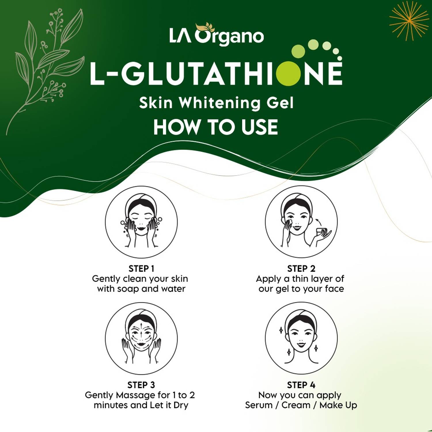 LA Organo L-Glutathione Skin Gel - Image 5
