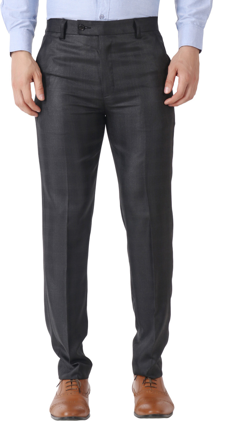 Image of SYLZON Men Grey Trousers