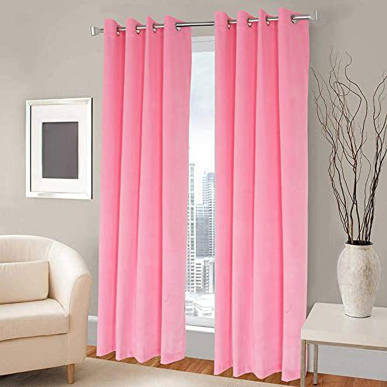 Image of Thundershoppe 243.84 cm (8 ft) Door Velvet Blackout Curtain (Pack Of 2)