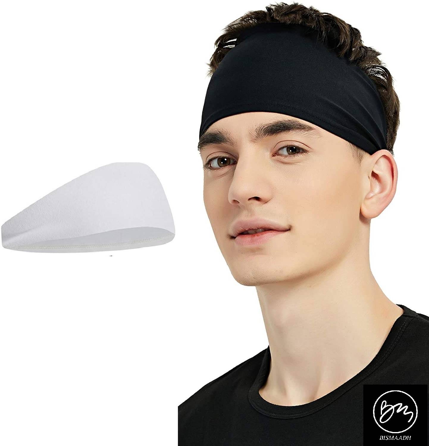 Bismaadh Sports Headbands for Men & Women Moisture Wicking Workout Headband, Sweatband Headbands for Running, Cycling, Football, Yoga, Hairband for Women and Men Head Band