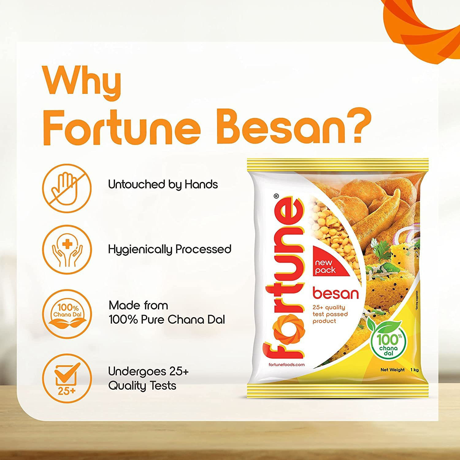 Image of FORTUNE Chana Besan, Made from 100% Chana Dal 100% Taste