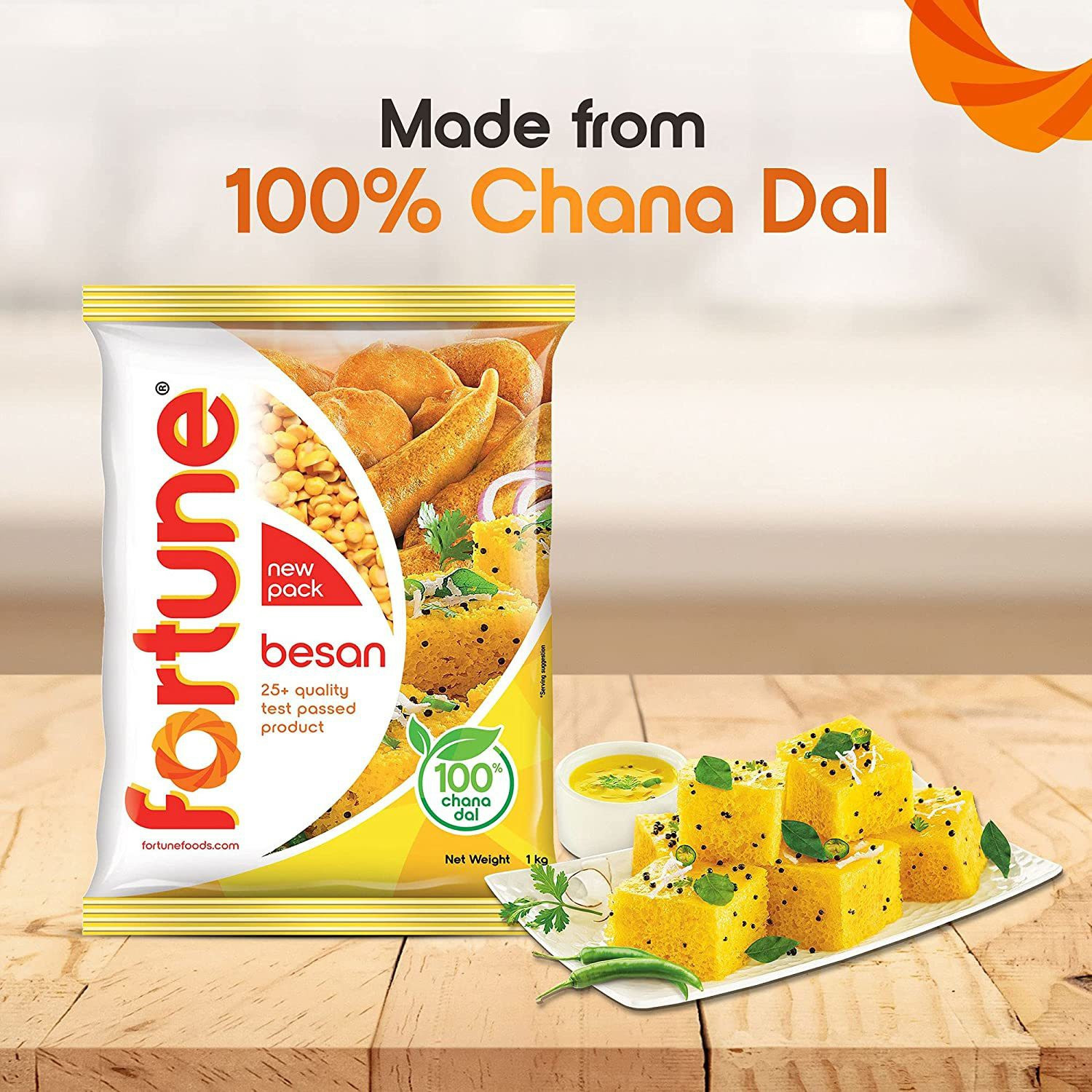 Image of FORTUNE Chana Besan, Made from 100% Chana Dal 100% Taste
