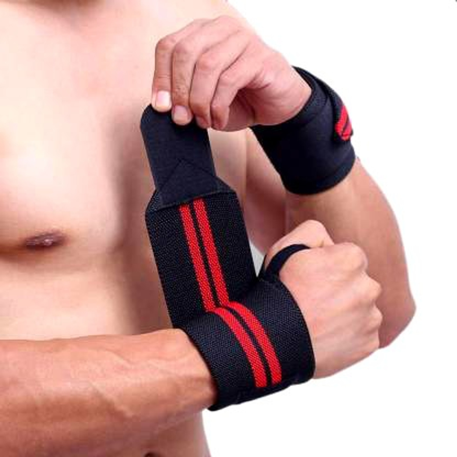 Image of SKYFIT WIDE RED DOUBLE LINE WRIST Gym & Fitness Gloves