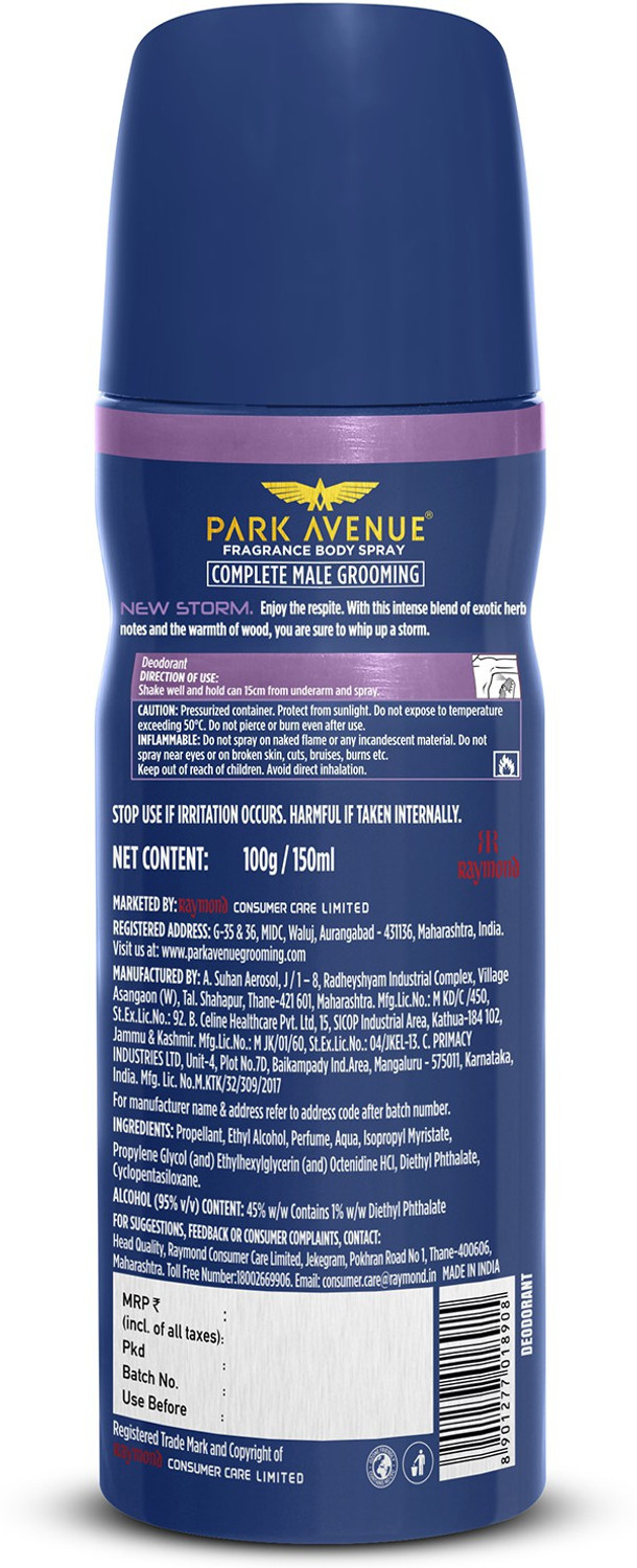 Image of PARK AVENUE Storm Deodorant Spray - For Men