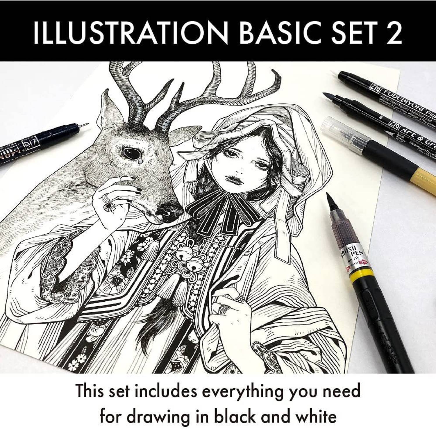 Flipkart.com | Zig Kuretake Zi Inktober Special Set, Illustration