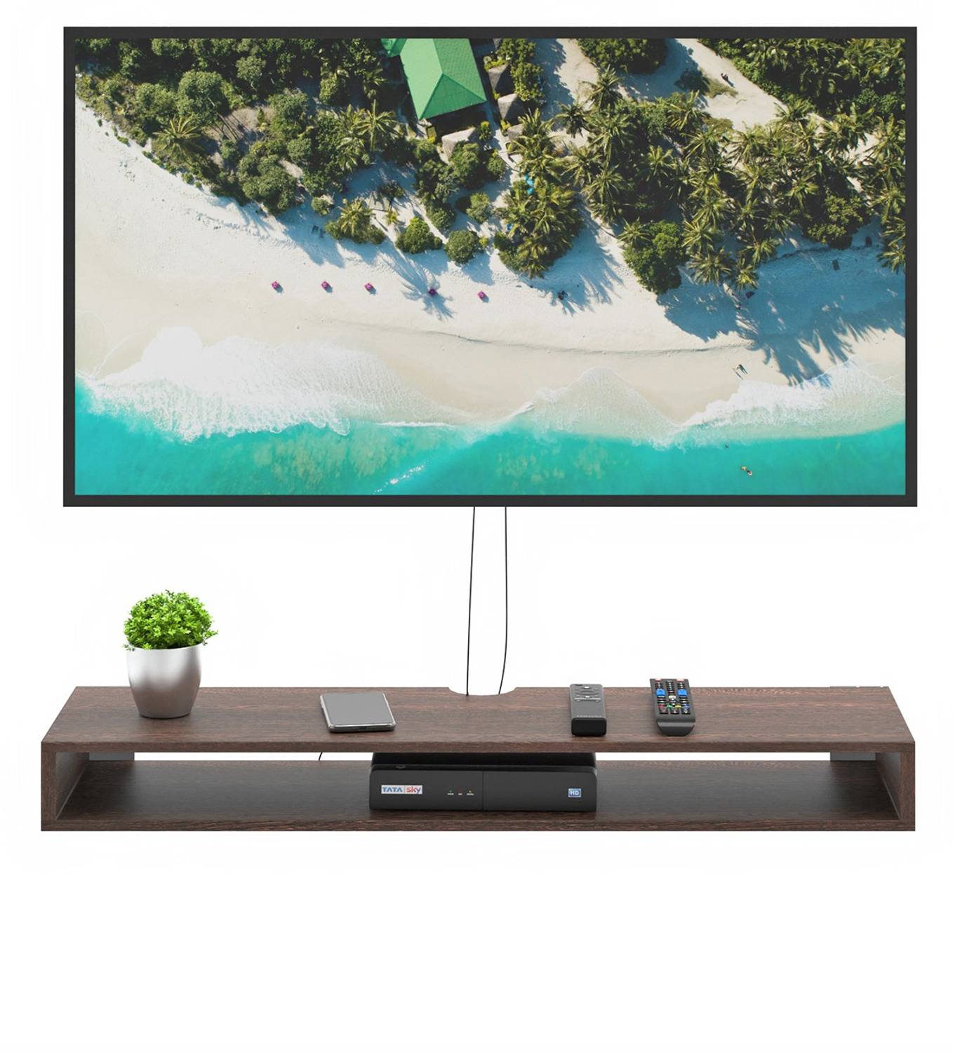 BLUEWUD Kyvid TV Stand with Storage Shelves for Decor Display Upto 50 Inches Engineered Wood TV Entertainment Unit
