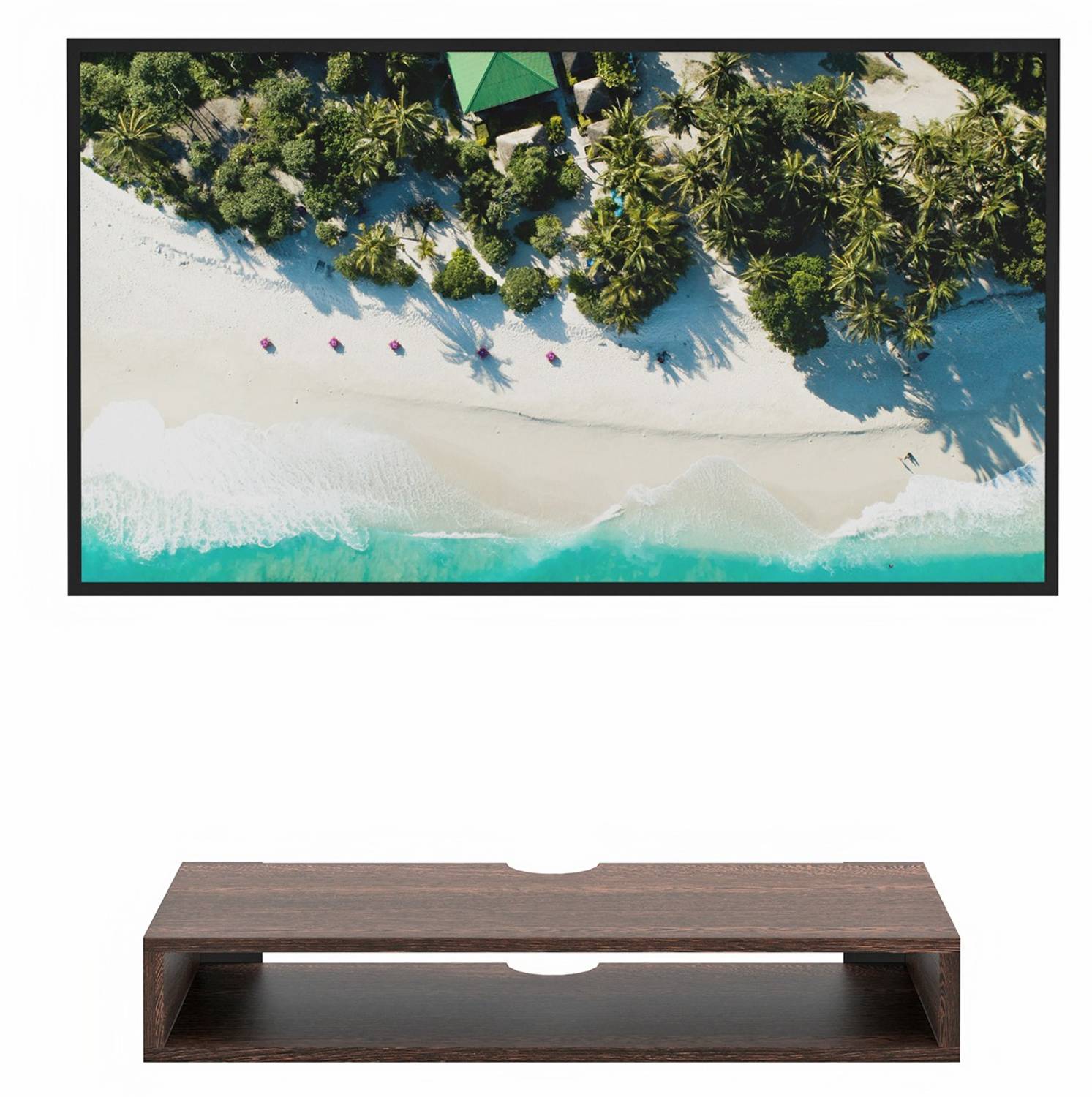 BLUEWUD Kyvid TV Stand with Storage Shelves for Decor Display Upto 42 Inches Engineered Wood TV Entertainment Unit