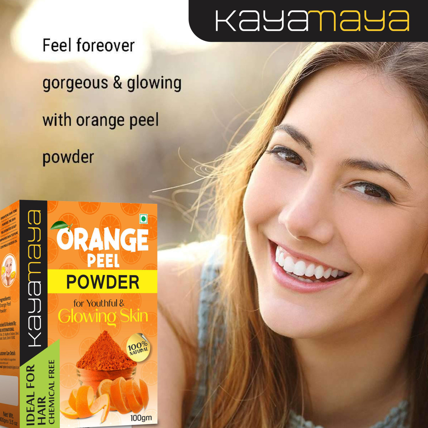 Image of Kayamaya Kasturi Haldi Powder + Orange Peel Powder for Face Pack - Combo