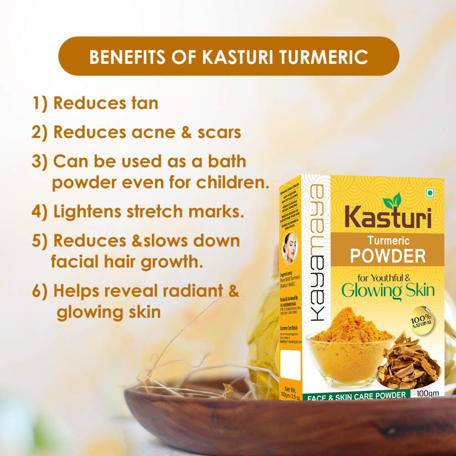 Image of Kayamaya Kasturi Haldi Powder + Orange Peel Powder for Face Pack - Combo