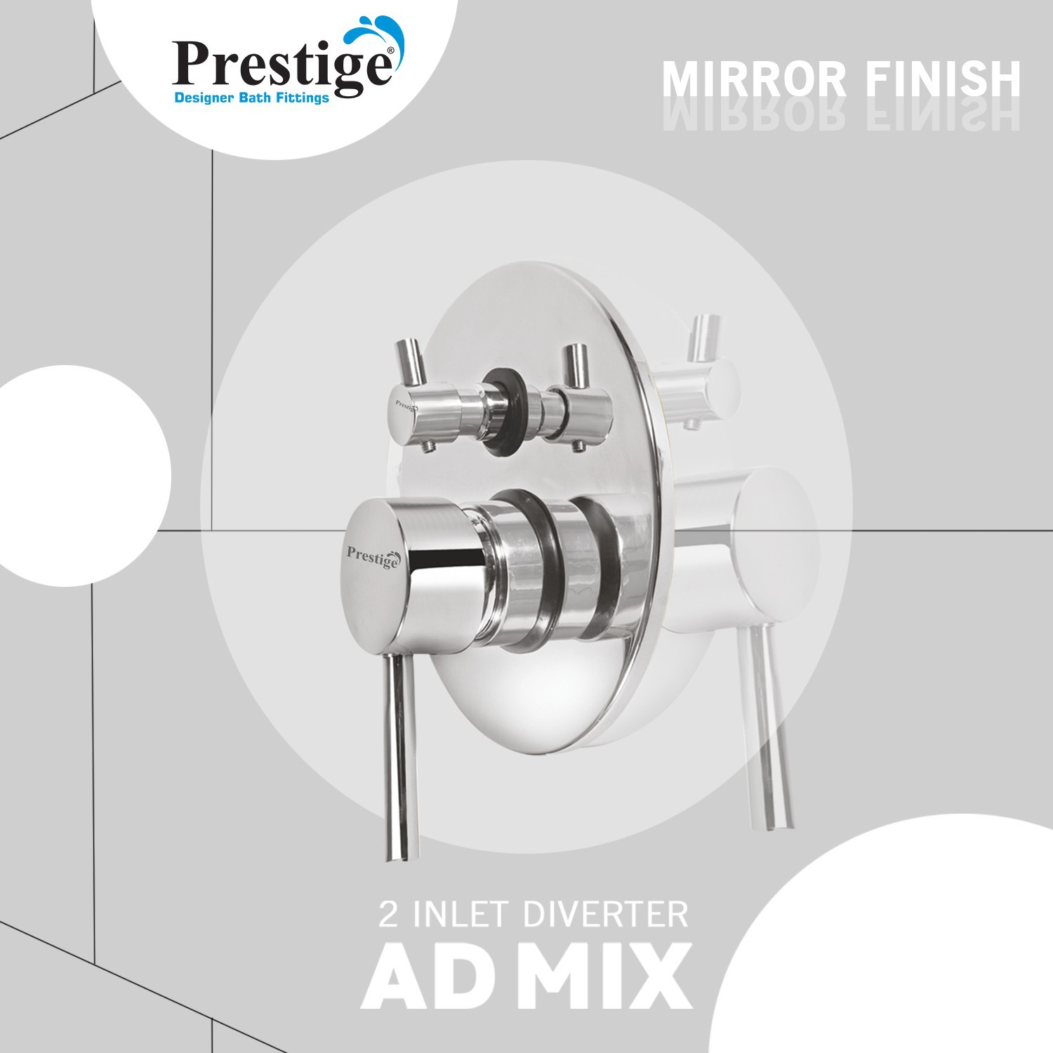 Image of Prestige Flora Divertor with Head Shower And Spout And Hand Shower Set Diverter Faucet