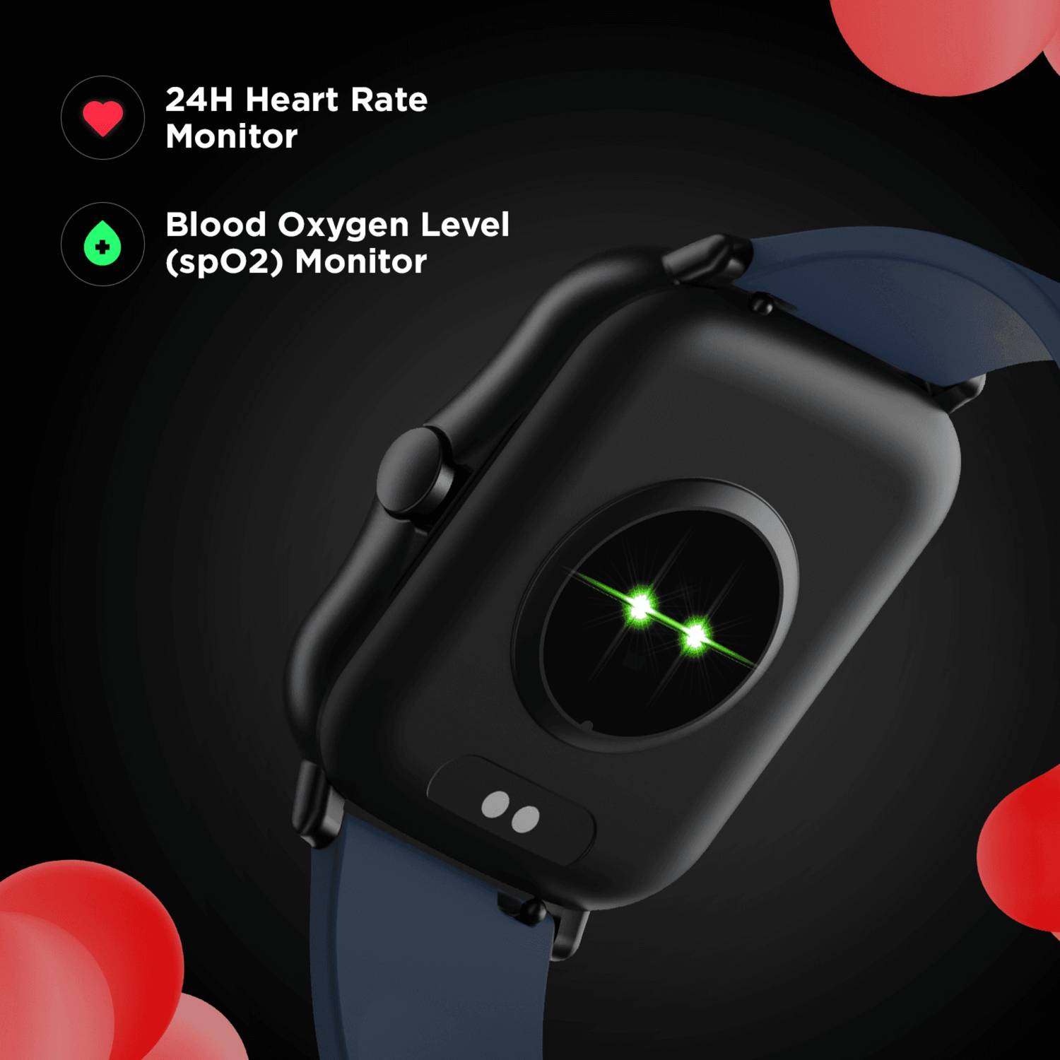 boAt Vertex 1.69" Blue Smartwatch - Image 3
