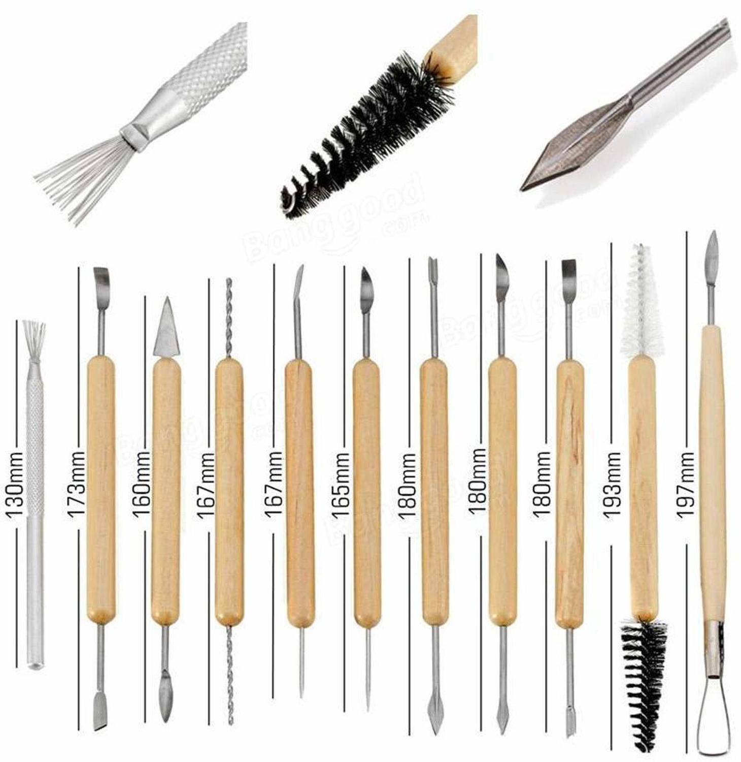 SENHAI Aardewerk Clay Sculpting Tools, 6 Stks Houten Handvat Aardewerk Carving Gereedschap & 7 Stks Plastic Klei Vormen Gereedschap, voor Aardewerk Sculptuur Keramische Klei Inspringen SENHAI Aardewerk Clay Sculpting Tools, 6 Stks Houten Handvat Aardewerk Carving Gereedschap & 7 Stks Plastic Klei Vormen Gereedschap, voor Aardewerk Sculptuur Keramische Klei Inspringen