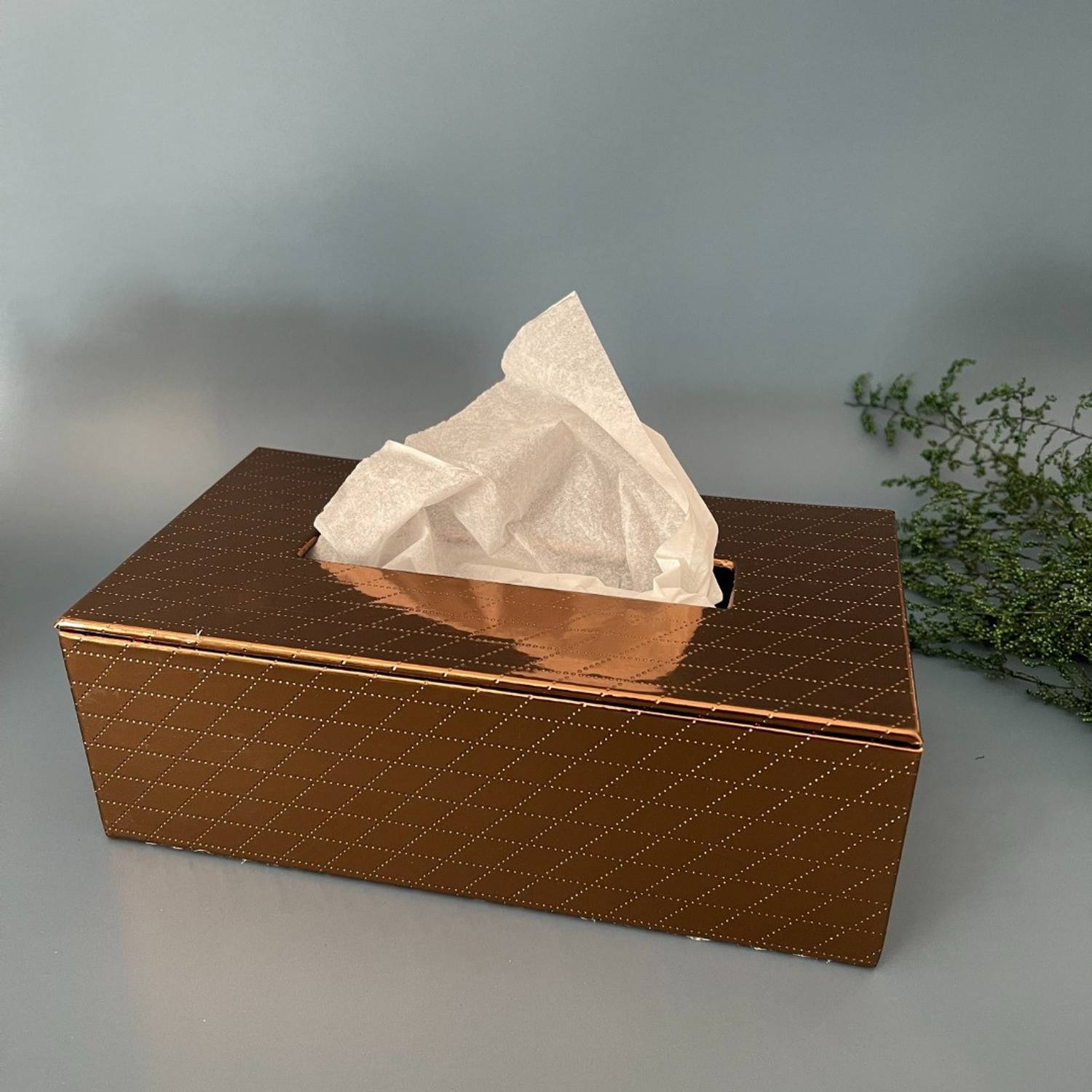 casagold 1 Compartments Pu leather, Mdf Tissue cover
