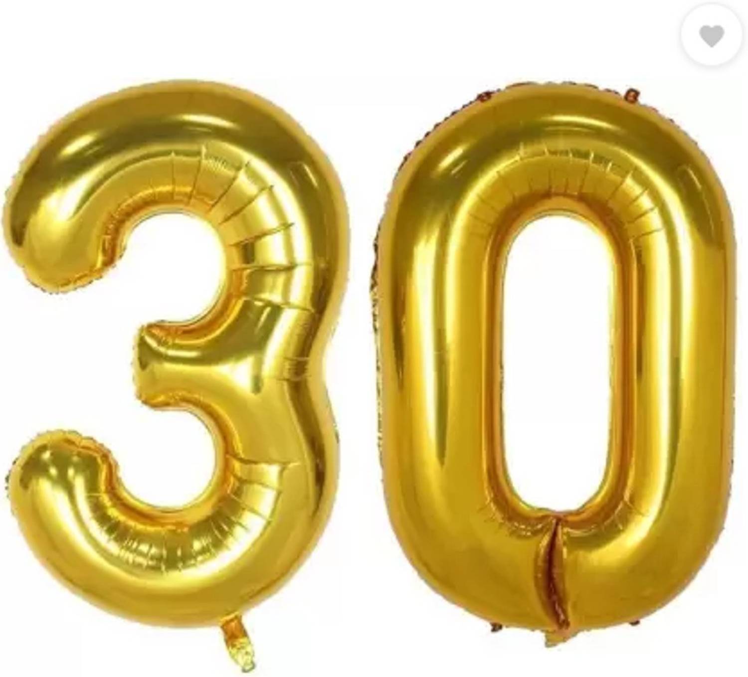 addick Solid Solid 30 Number Foil Balloon Gold (16inch) , 30th Birthday , Anniversary Foil Balloon Balloon
