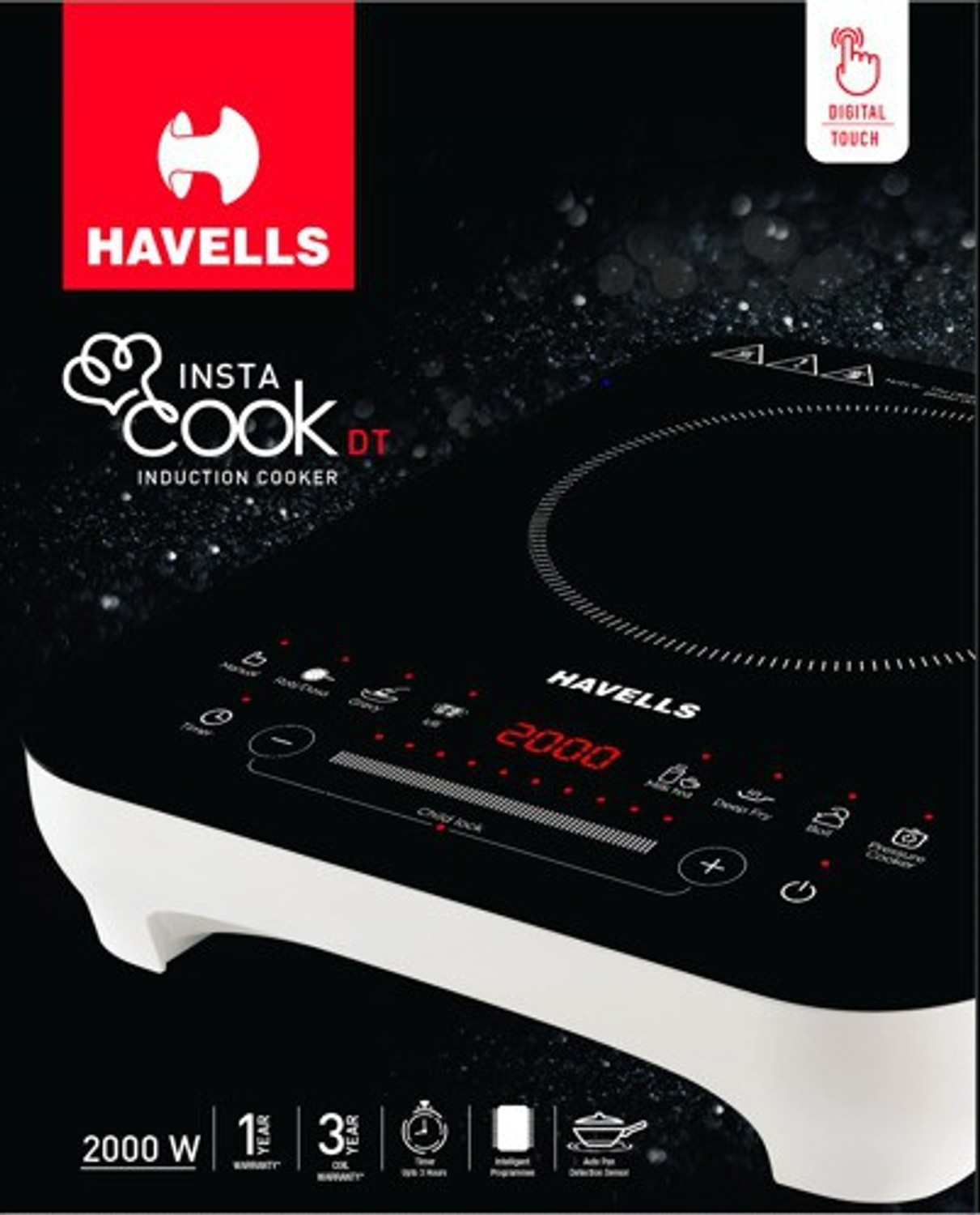Image of HAVELLS 2000 W Induction Cooktop Touch Panel