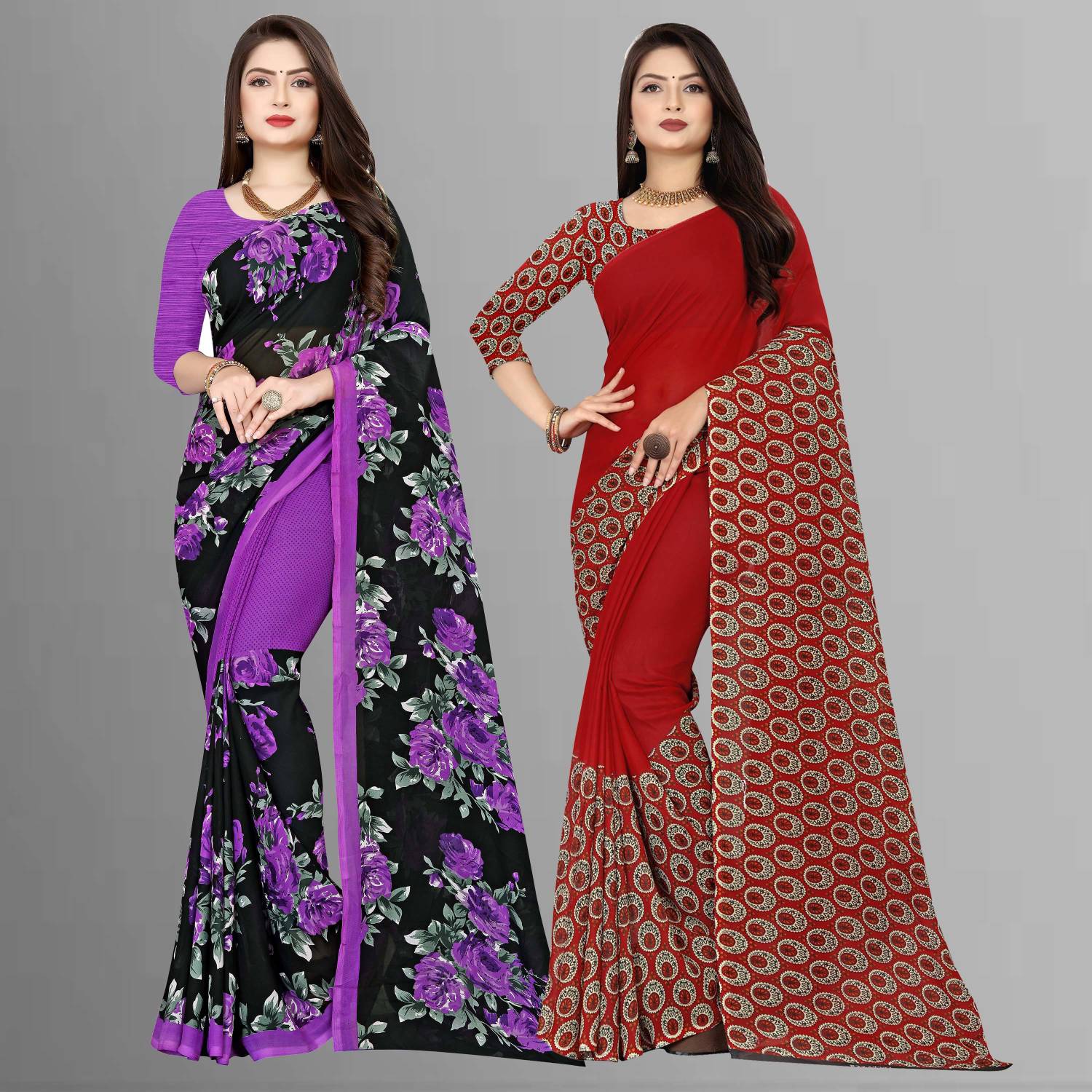 Anand Sarees Printed Daily Wear Georgette Saree