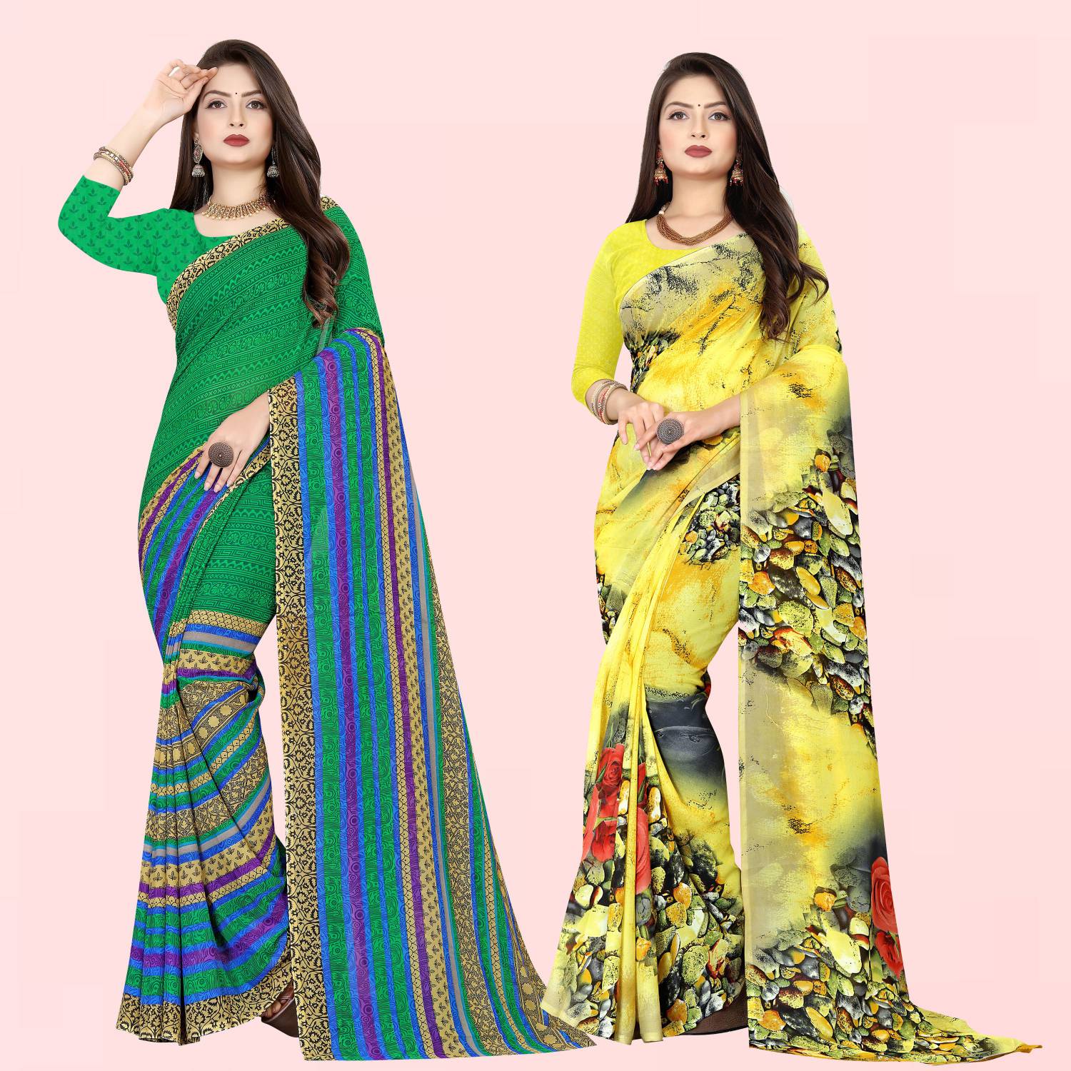 Anand Sarees Printed Daily Wear Georgette Saree