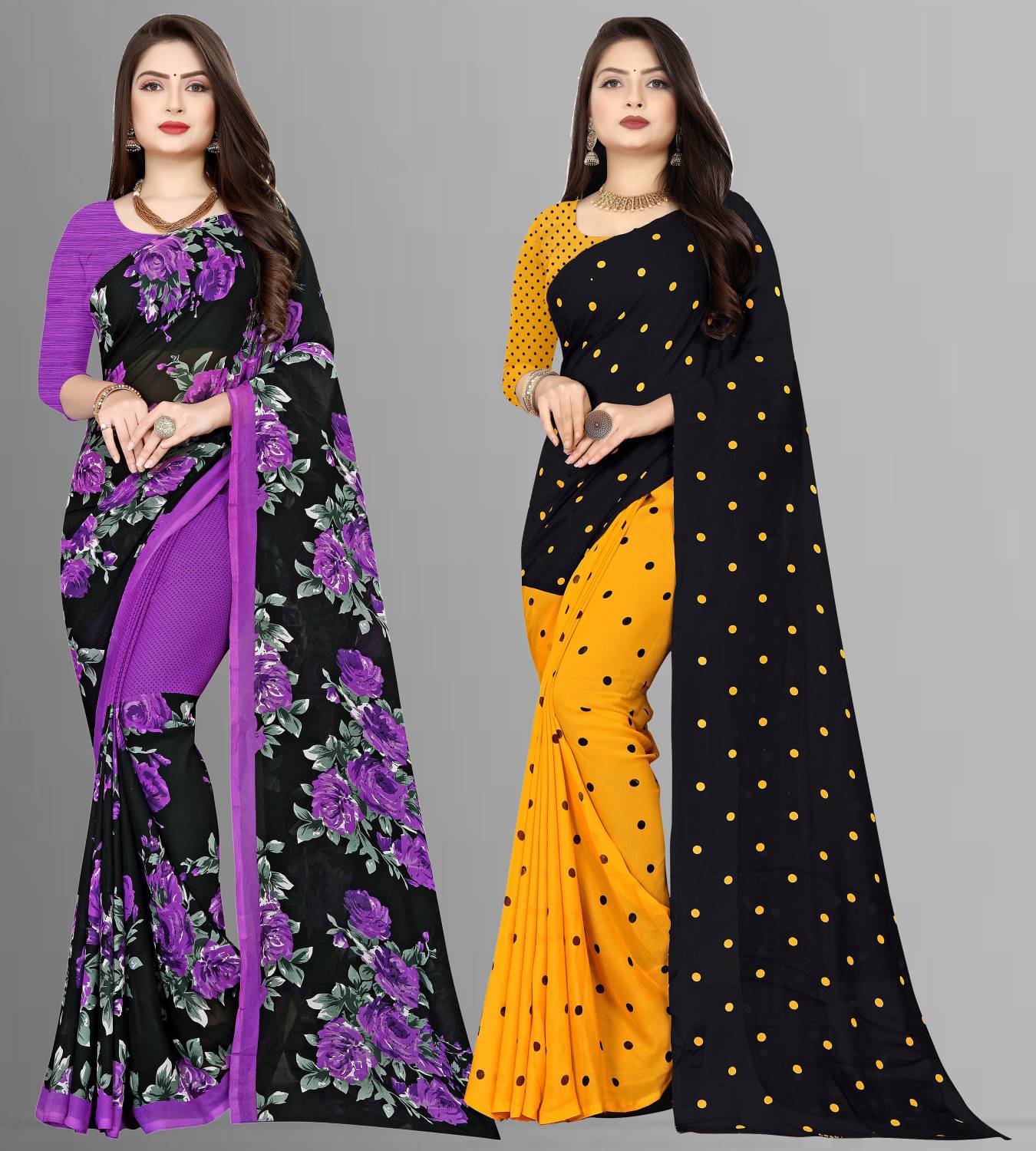 Anand Sarees Floral Print Daily Wear Georgette Saree