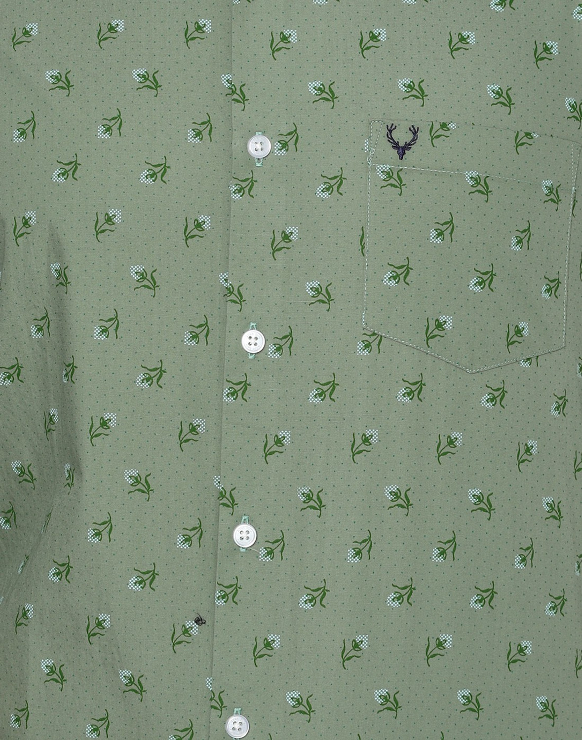 Image of Allen Solly Men Printed Casual Green Shirt