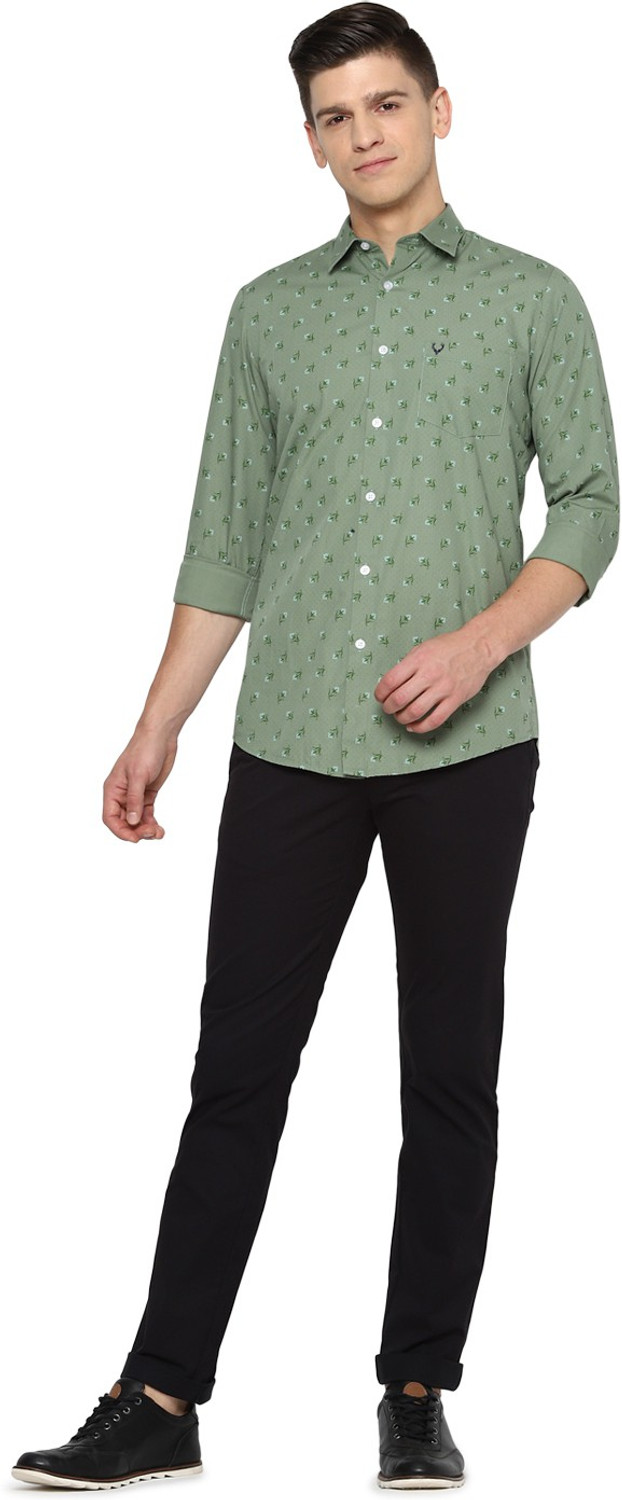Image of Allen Solly Men Printed Casual Green Shirt