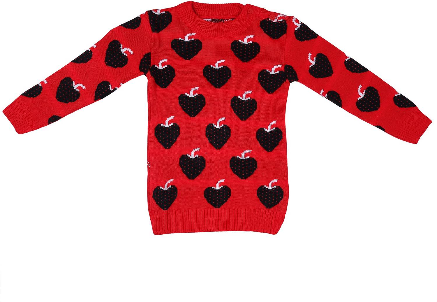 ANIXA Printed Round Neck Casual Baby Boys & Baby Girls Red Sweater