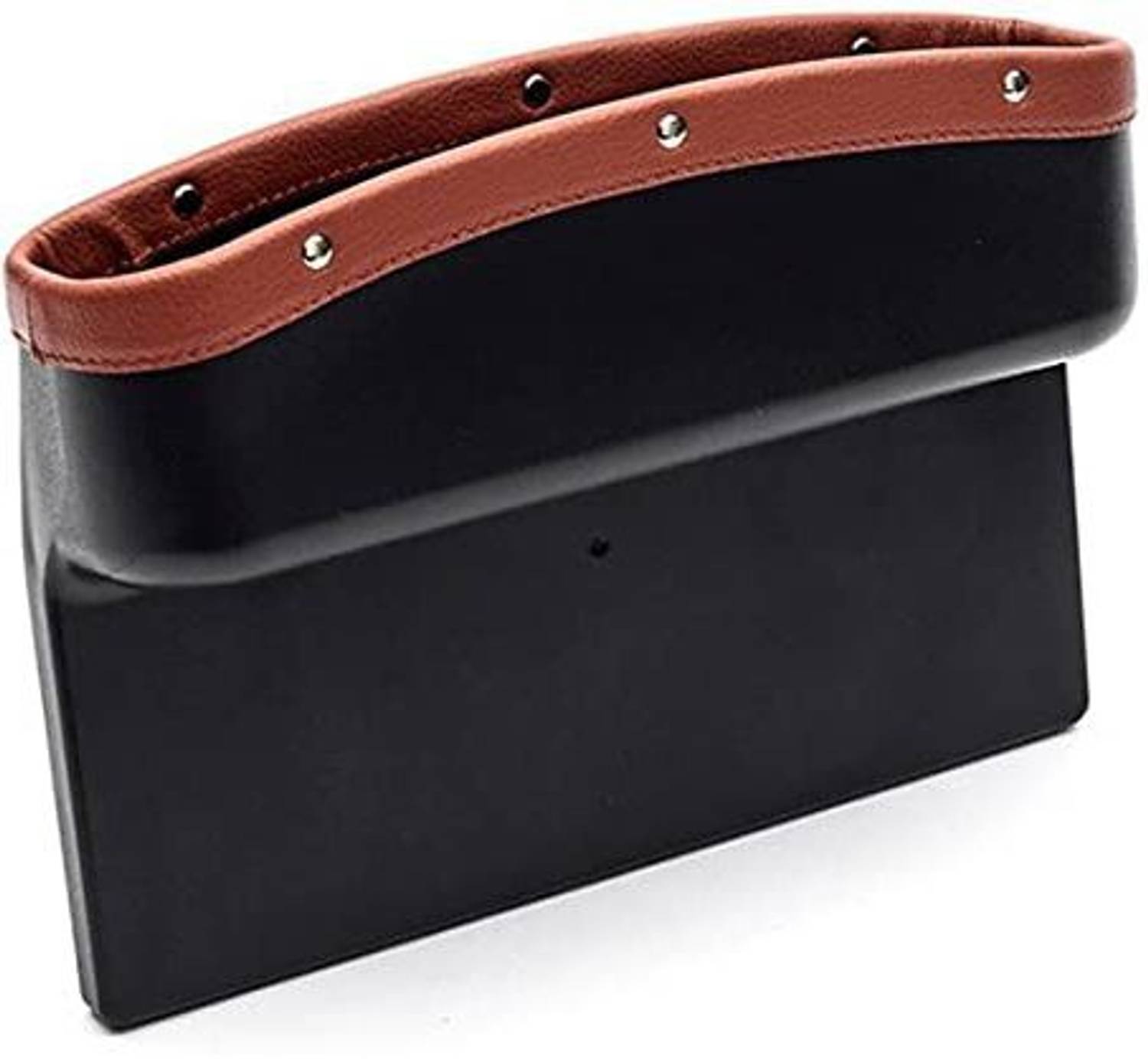 Automaze Car Seat Storage Pockets Box PU Leather Car Side Seat Catcher