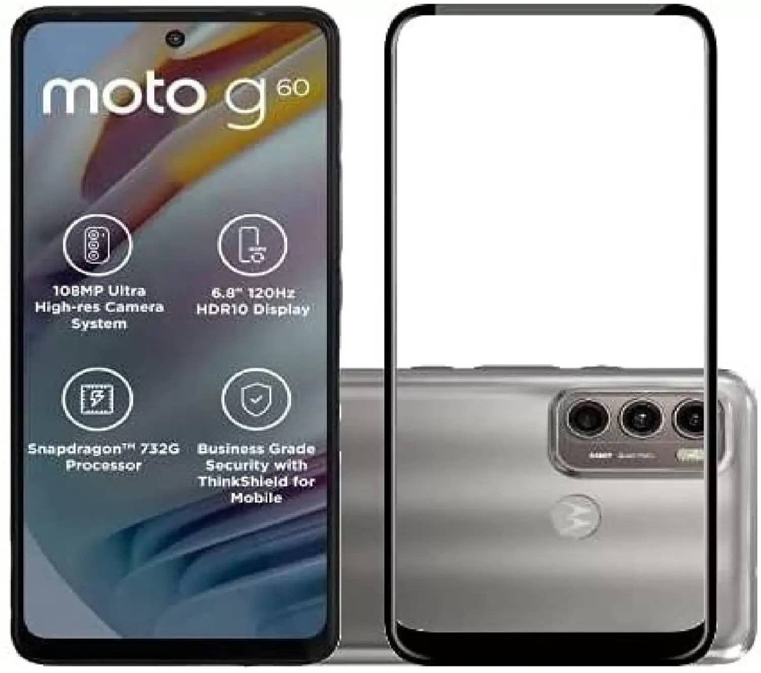 Bigil Edge To Edge Tempered Glass for Moto G60/G40 Premium Glass Full glue with perfect camera cut Finish, Crystal Clear, Multi-Level Protection